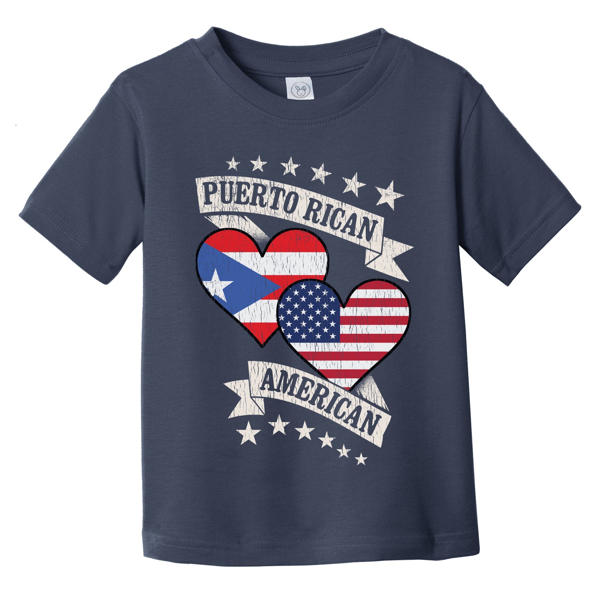 Puerto Rican American Heart Flags Puerto Rico America Infant Toddler T-Shirt