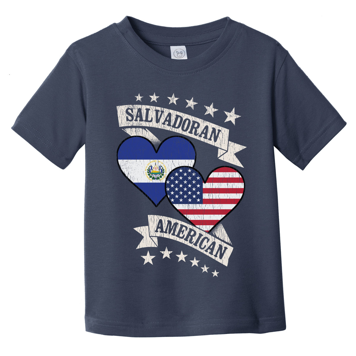 Salvadoran American Heart Flags El Salvador America Infant Toddler T-Shirt