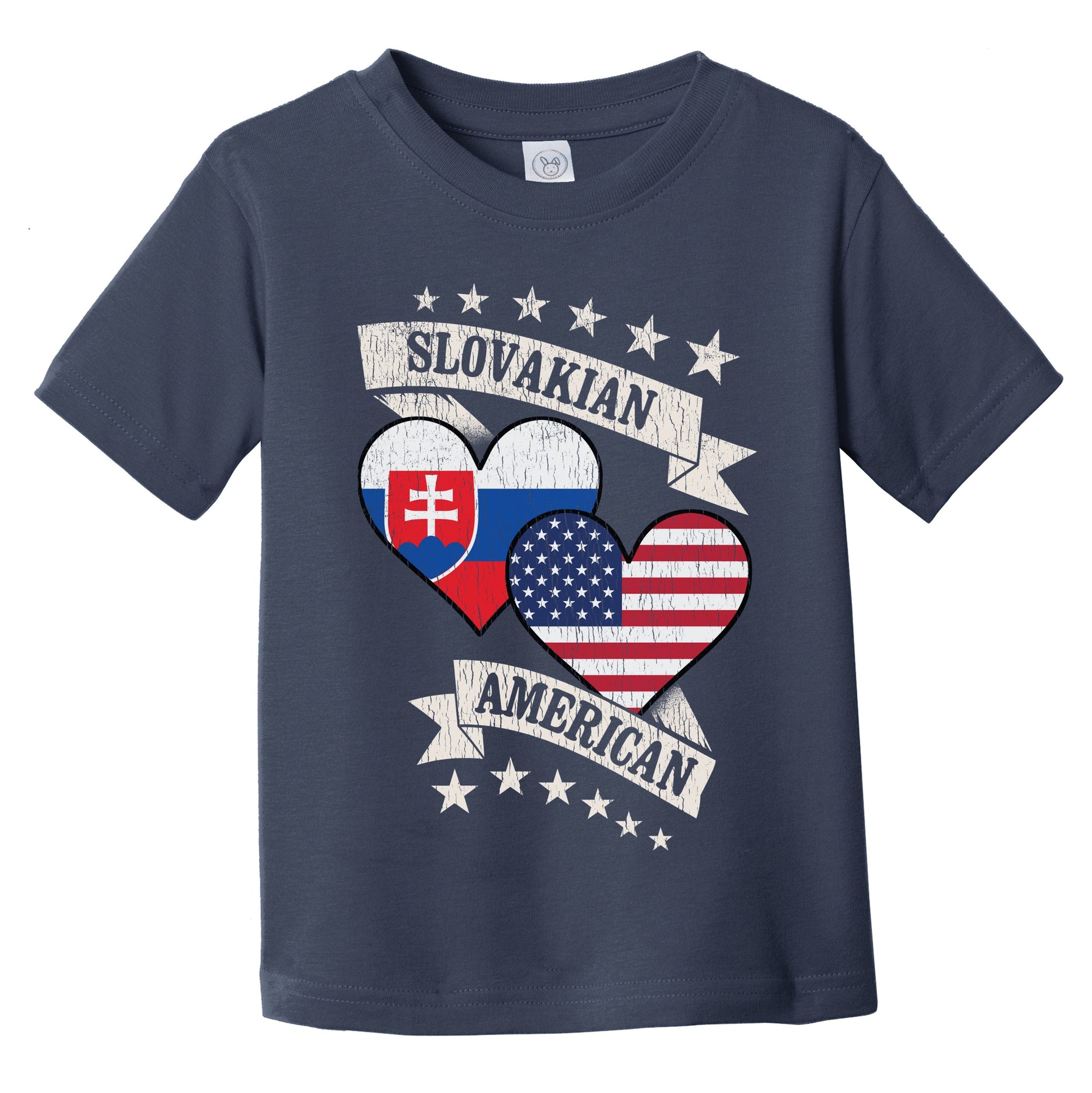 Slovakian American Heart Flags Slovakia America Infant Toddler T-Shirt