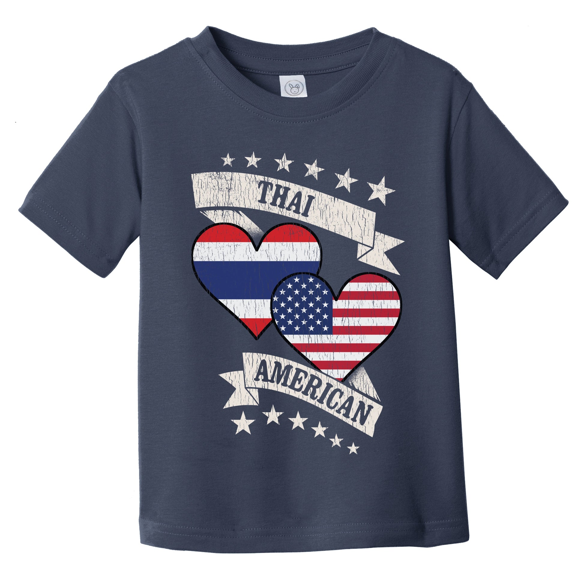 Thai American Heart Flags Thailand America Infant Toddler T-Shirt