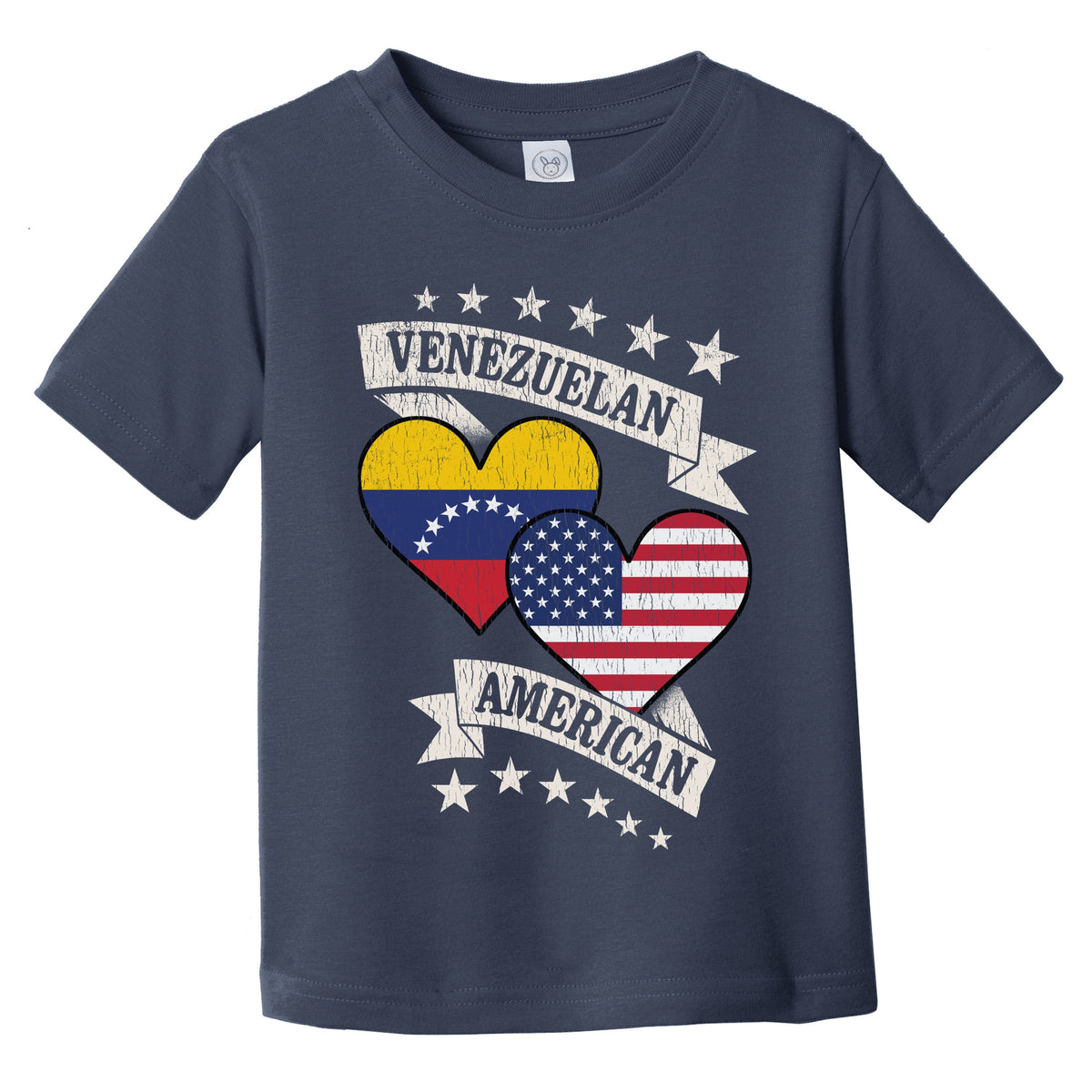Venezuelan American Heart Flags Venezuela America Infant Toddler T-Shirt