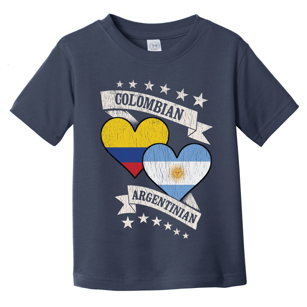 Colombian Argentinian Heart Flags Colombia Argentina Infant Toddler T-Shirt