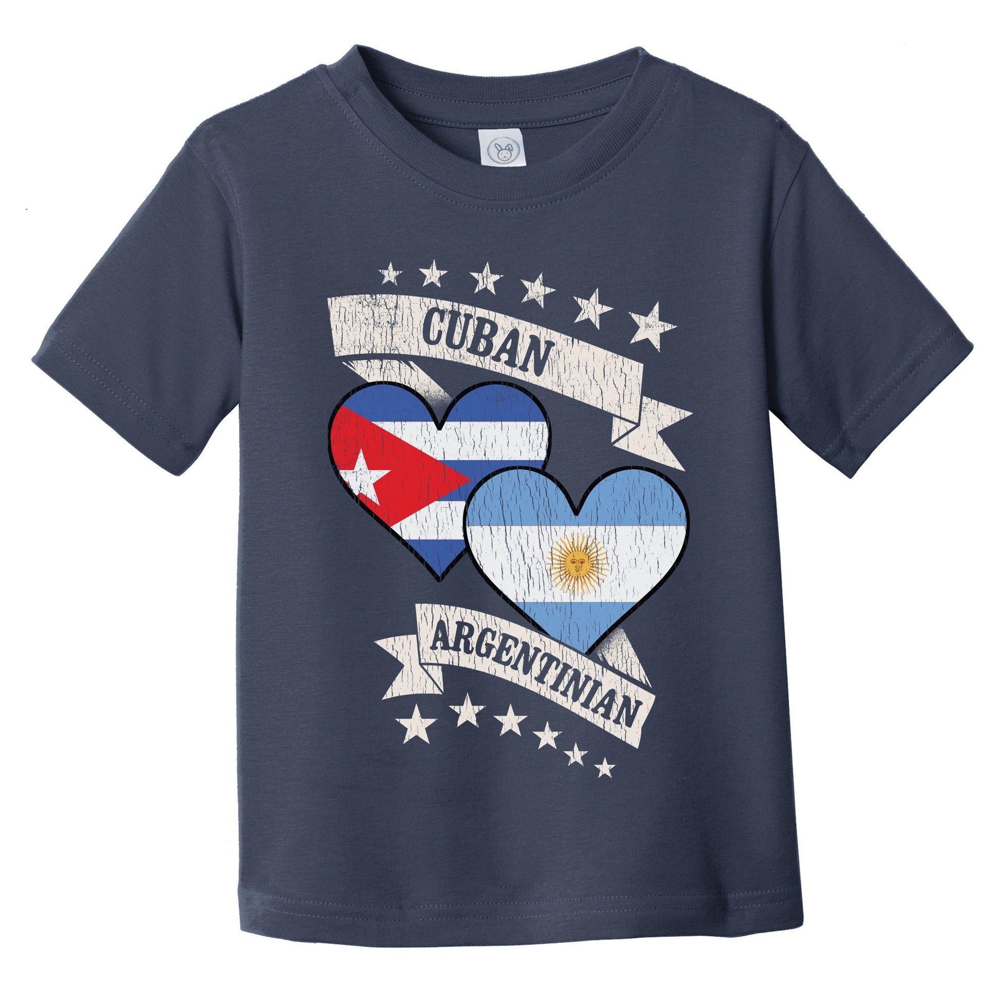 Cuban Argentinian Heart Flags Cuba Argentina Infant Toddler T-Shirt