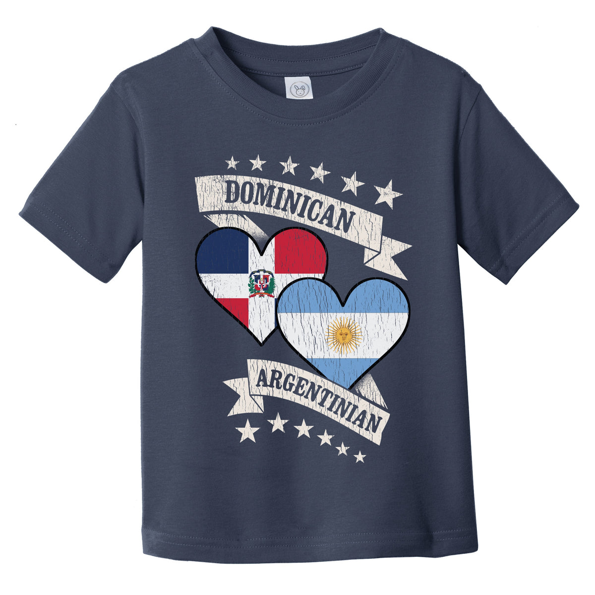 Dominican Argentinian Heart Flags Dominican Republic Argentina Infant Toddler T-Shirt