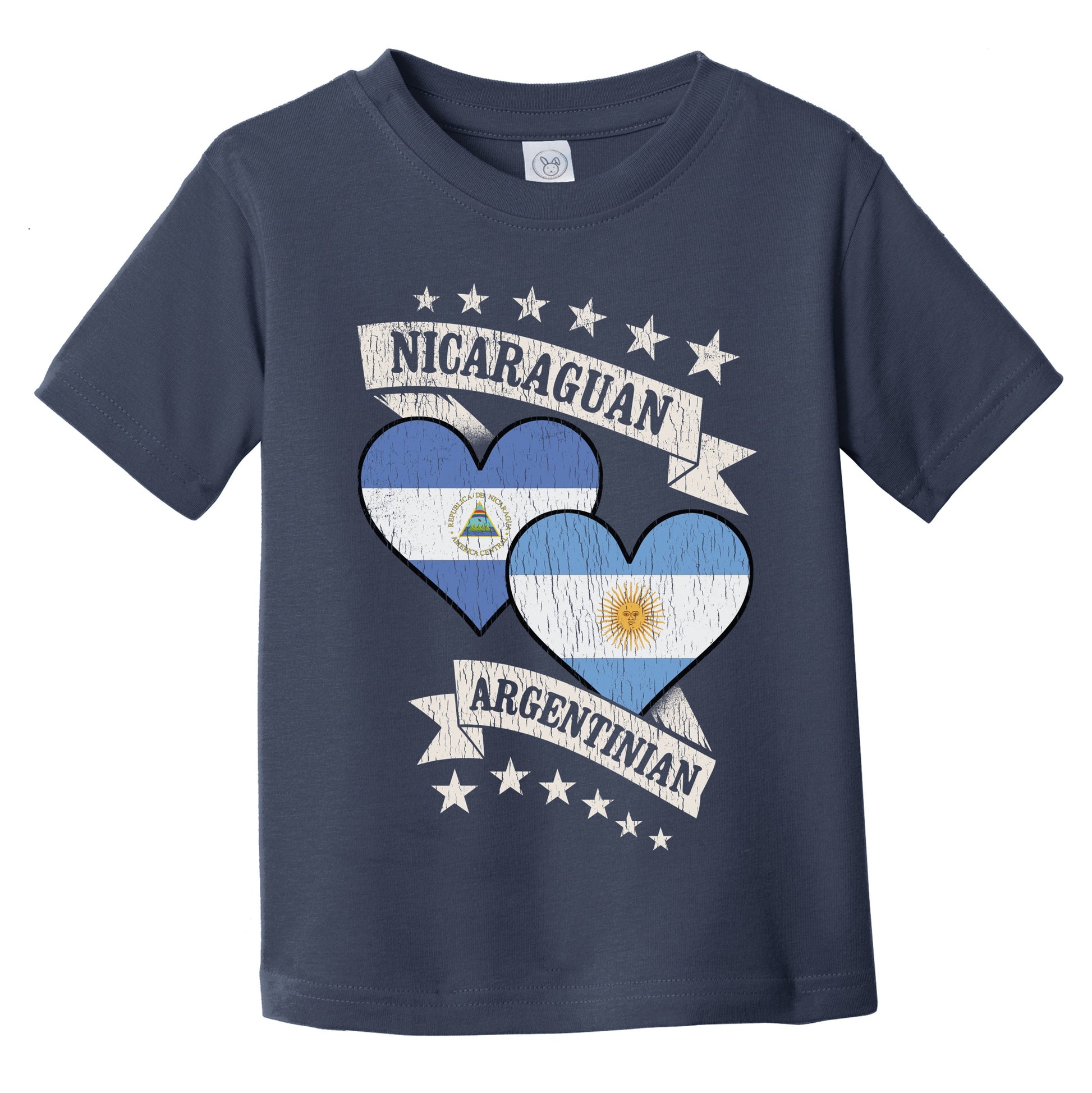 Nicaraguan Argentinian Heart Flags Nicaragua Argentina Infant Toddler T-Shirt