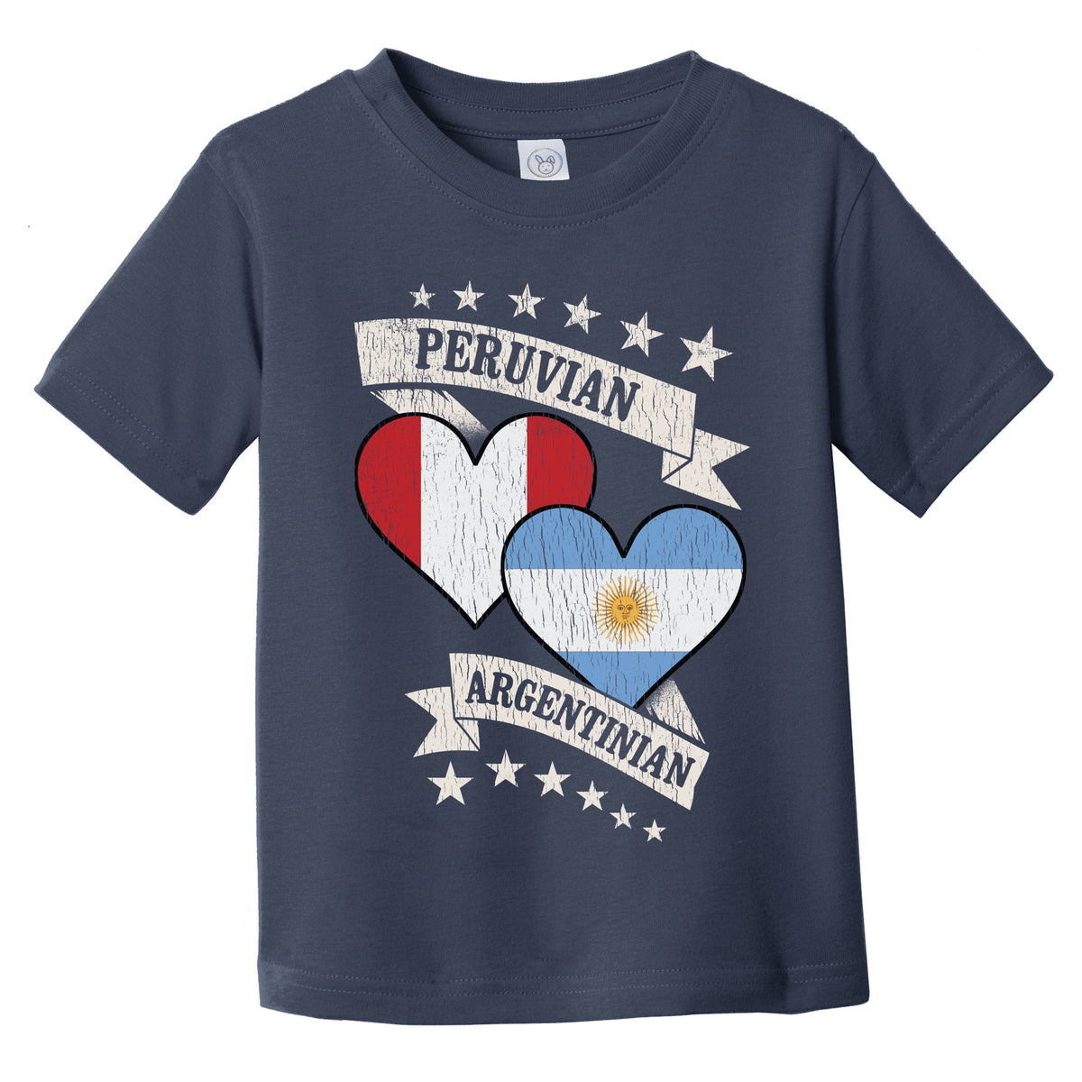 Peruvian Argentinian Heart Flags Peru Argentina Infant Toddler T-Shirt