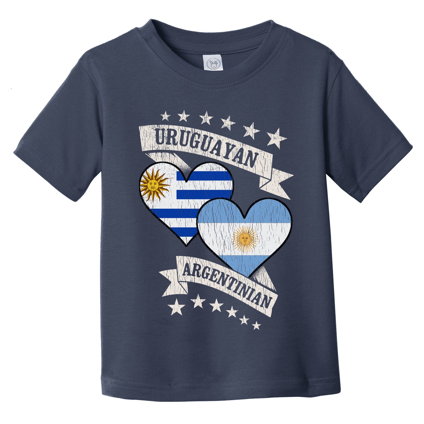Uruguayan Argentinian Heart Flags Uruguay Argentina Infant Toddler T-Shirt