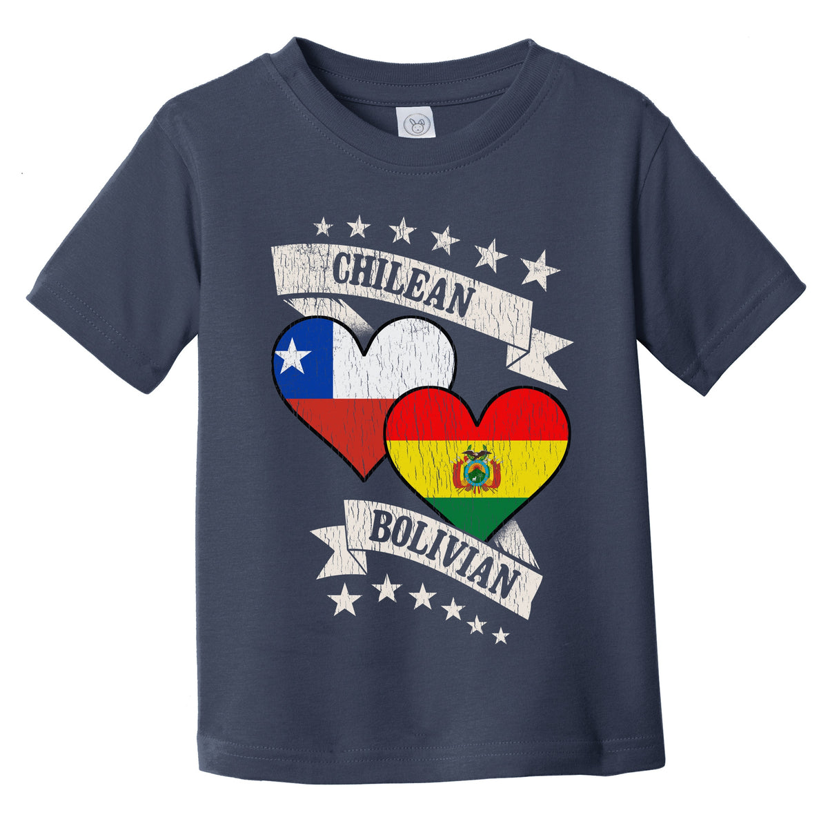 Chilean Bolivian Heart Flags Chile Bolivia Infant Toddler T-Shirt