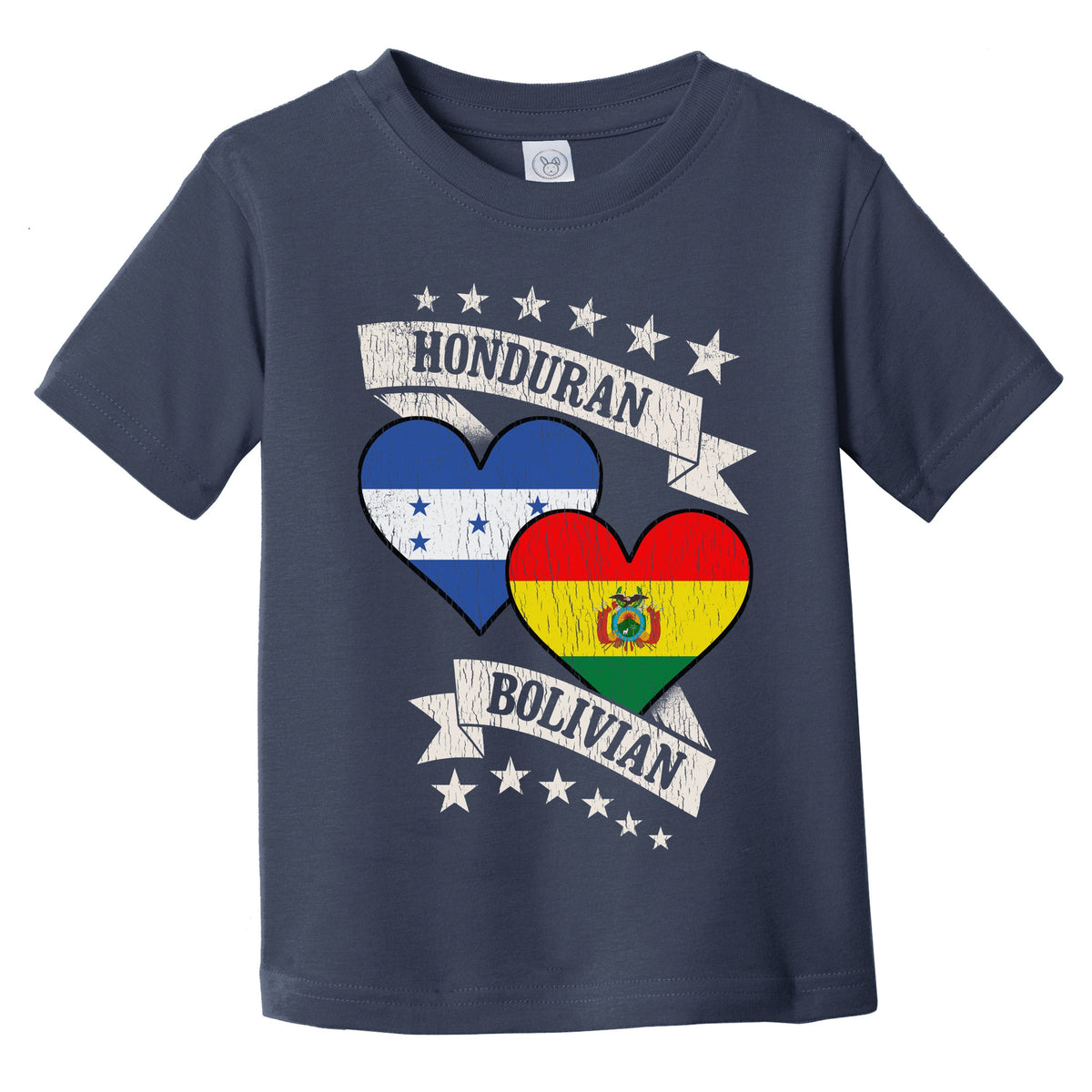 Honduran Bolivian Heart Flags Honduras Bolivia Infant Toddler T-Shirt