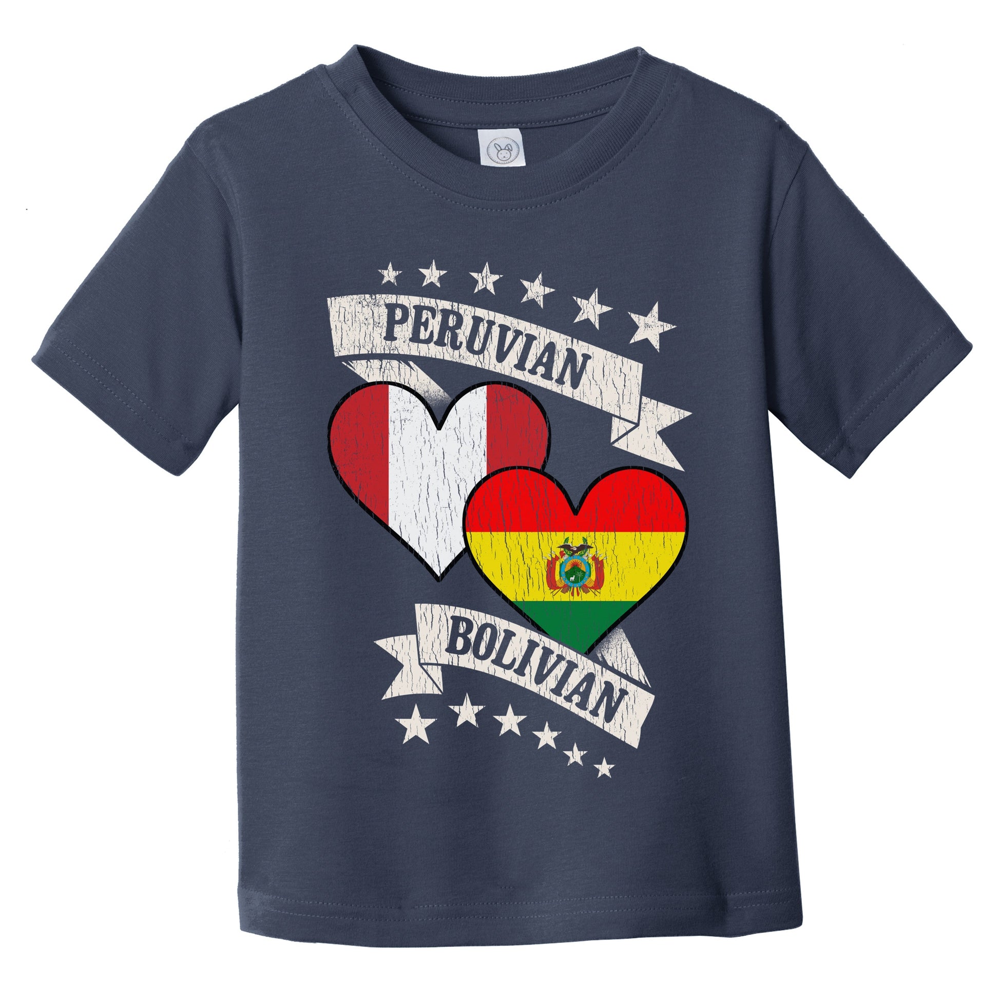 Peruvian Bolivian Heart Flags Peru Bolivia Infant Toddler T-Shirt