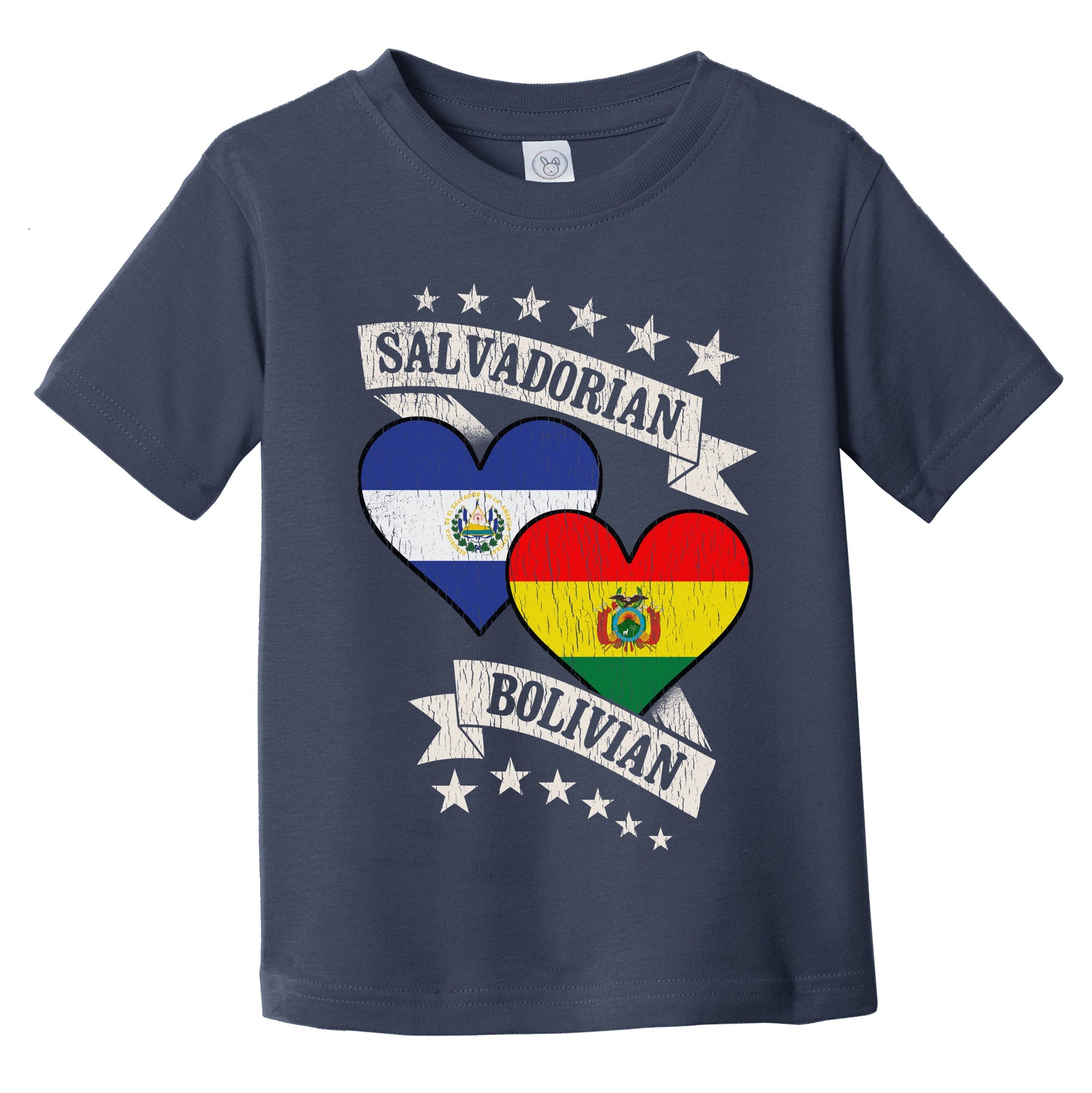 Salvadorian Bolivian Heart Flags El Salvador Bolivia Infant Toddler T-Shirt