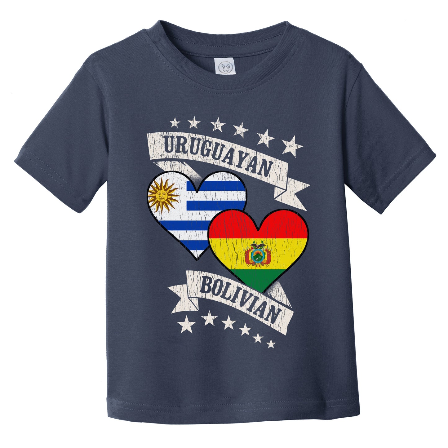 Uruguayan Bolivian Heart Flags Uruguay Bolivia Infant Toddler T-Shirt