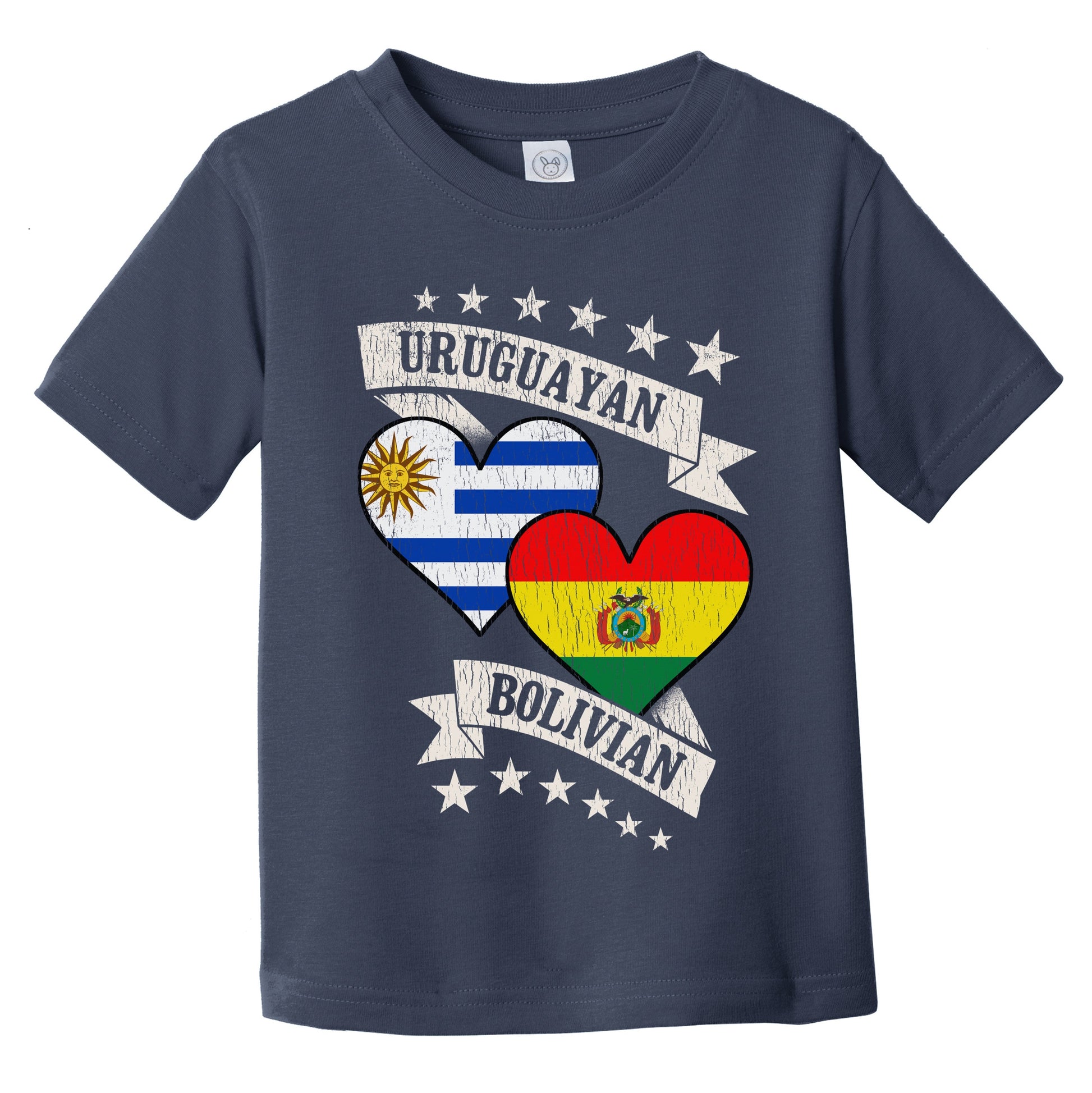 Uruguayan Bolivian Heart Flags Uruguay Bolivia Infant Toddler T-Shirt