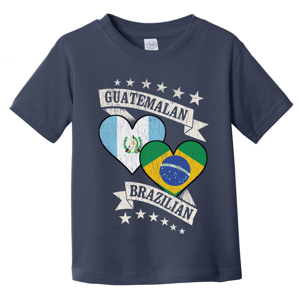 Guatemalan Brazilian Heart Flags Guatemala Brazil Infant Toddler T-Shirt