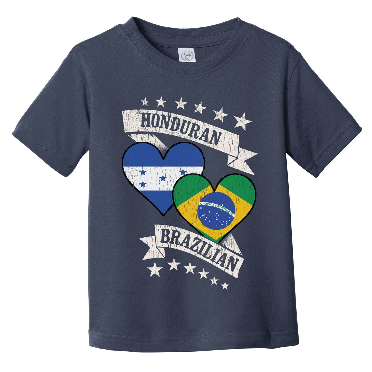 Honduran Brazilian Heart Flags Honduras Brazil Infant Toddler T-Shirt