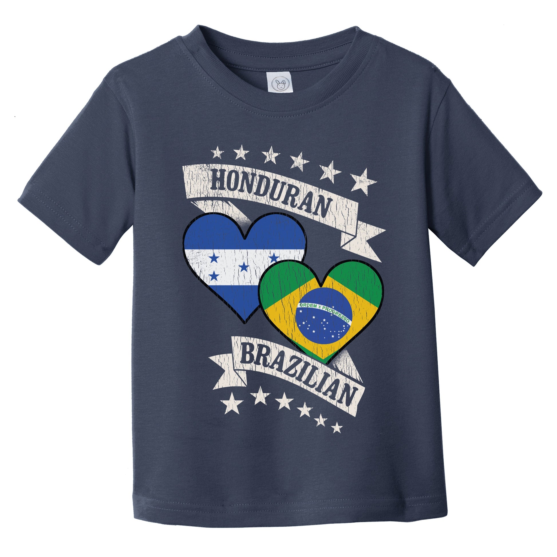 Honduran Brazilian Heart Flags Honduras Brazil Infant Toddler T-Shirt
