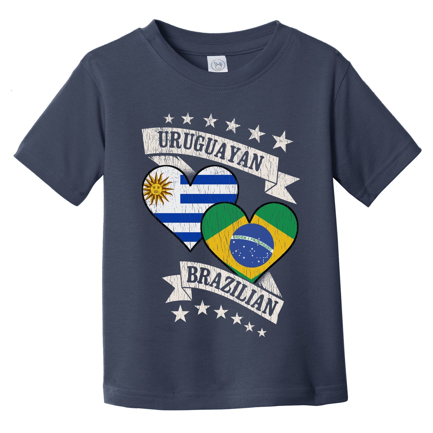 Uruguayan Brazilian Heart Flags Uruguay Brazil Infant Toddler T-Shirt