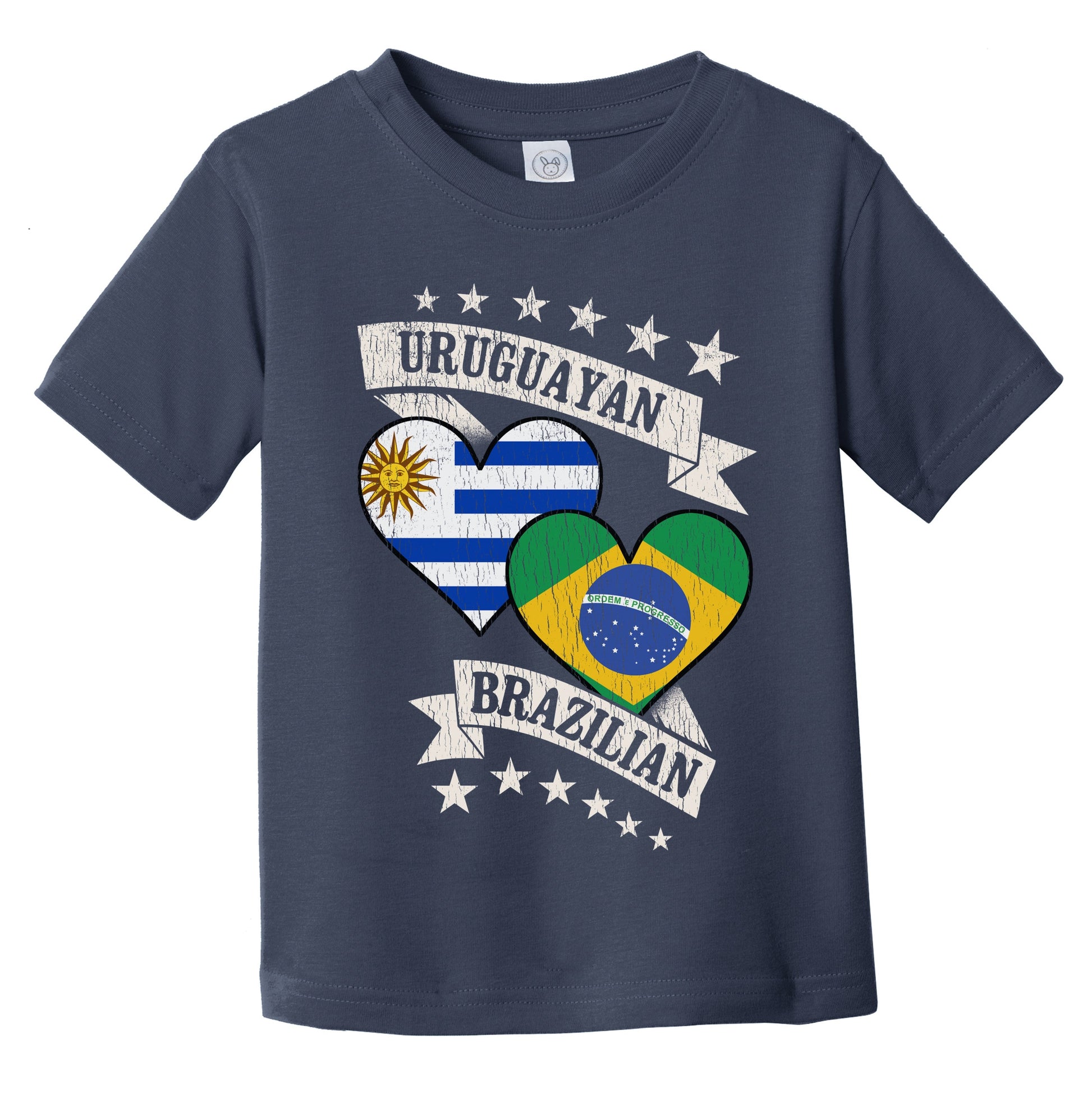Uruguayan Brazilian Heart Flags Uruguay Brazil Infant Toddler T-Shirt