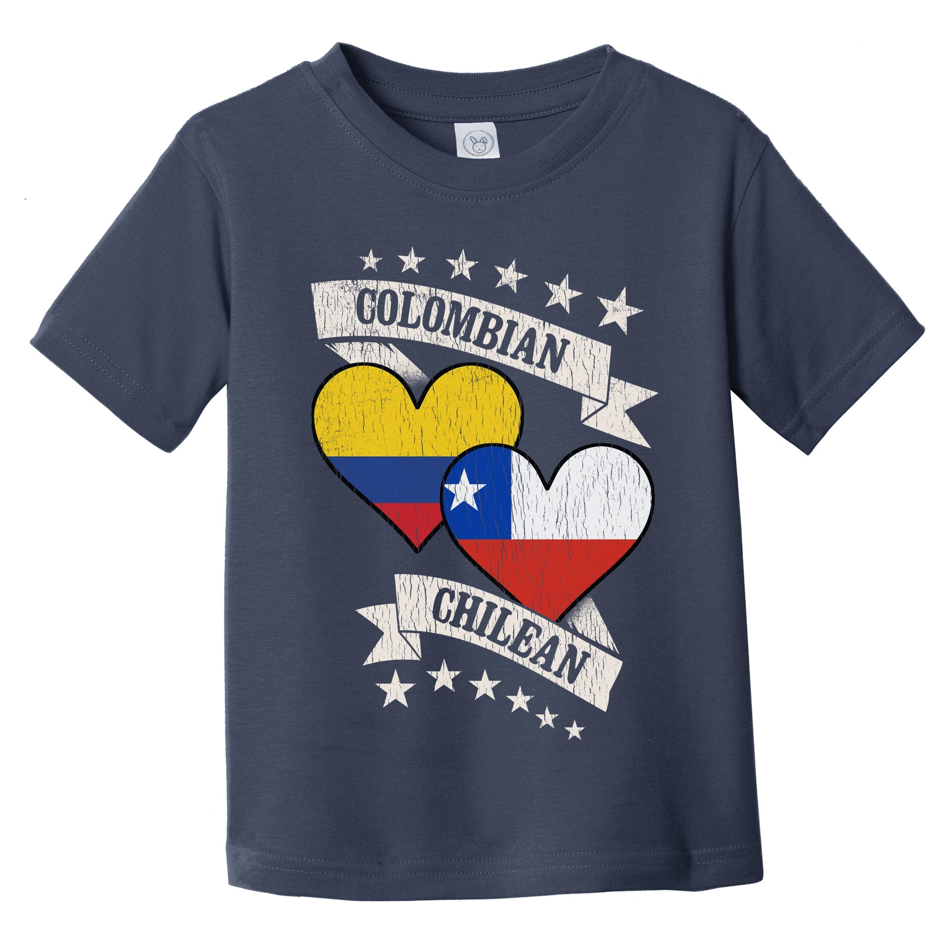 Colombian Chilean Heart Flags Colombia Chile Infant Toddler T-Shirt