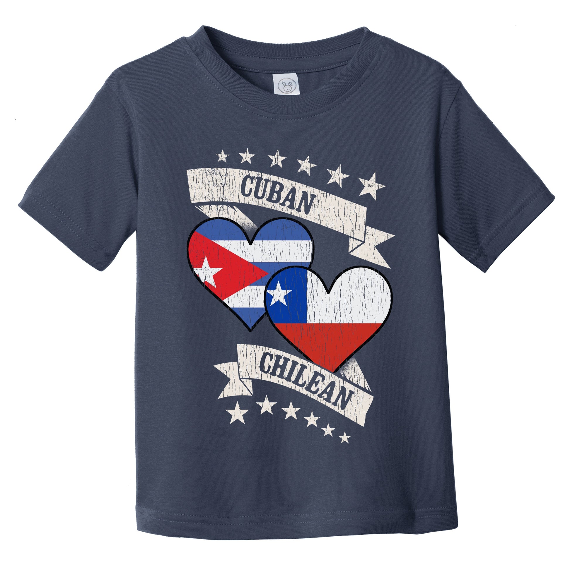 Cuban Chilean Heart Flags Cuba Chile Infant Toddler T-Shirt
