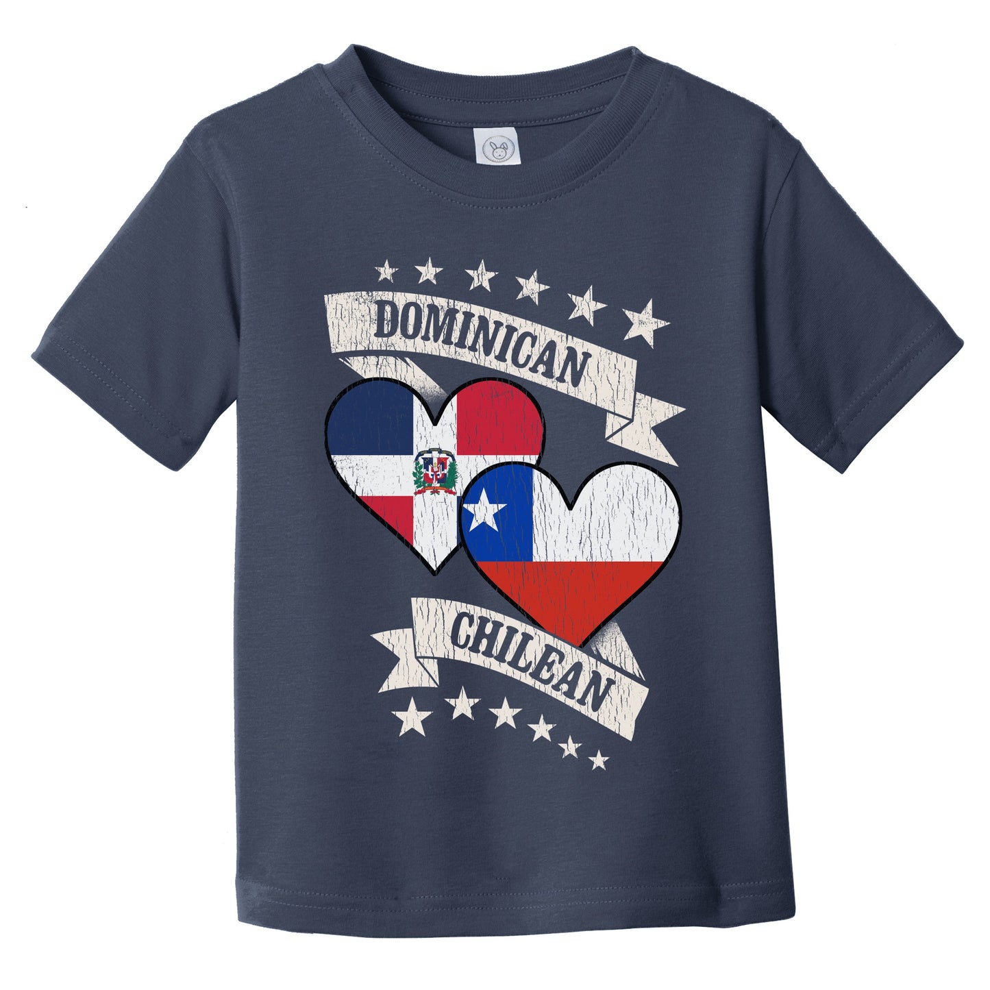 Dominican Chilean Heart Flags Dominican Republic Chile Infant Toddler T-Shirt