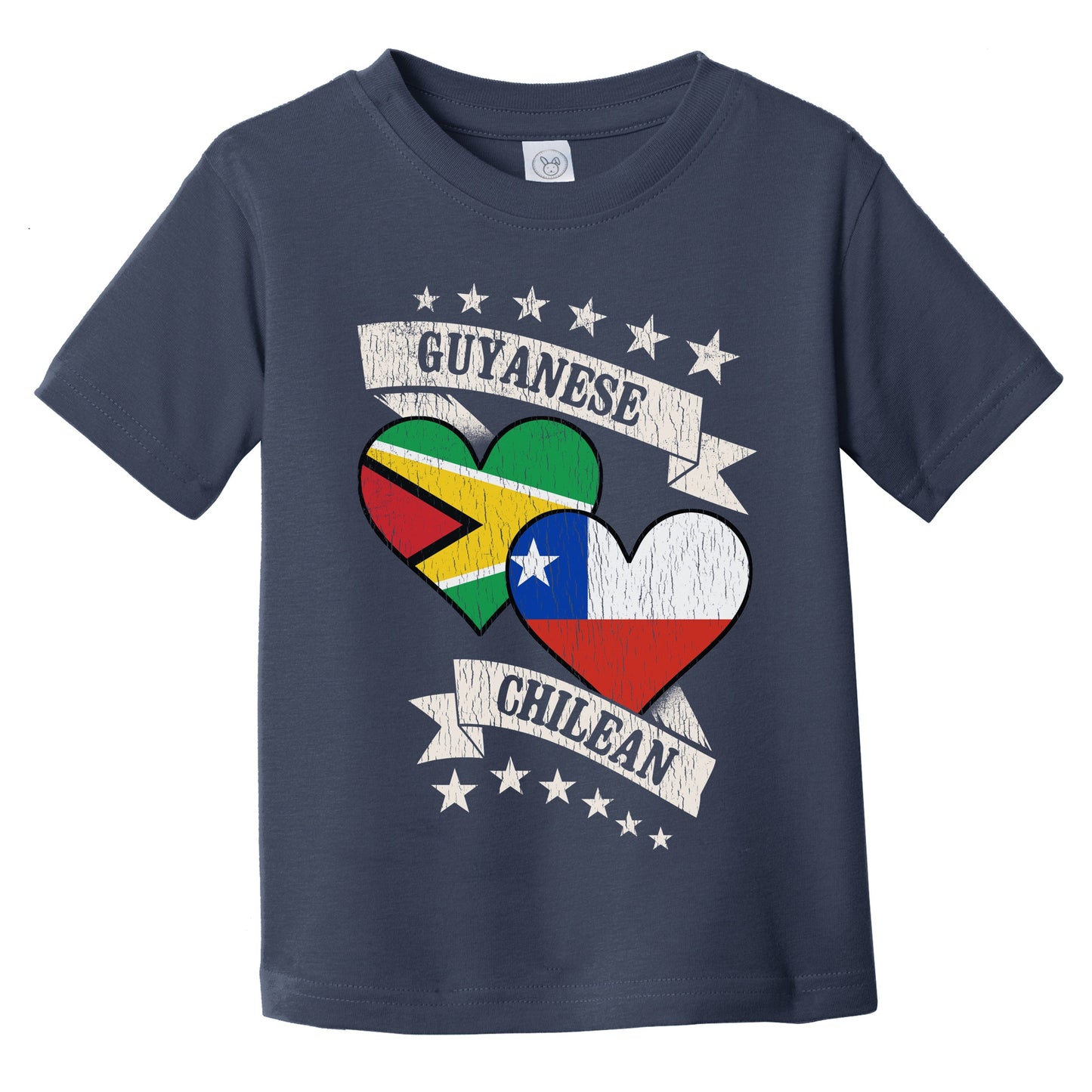 Guyanese Chilean Heart Flags Guyana Chile Infant Toddler T-Shirt