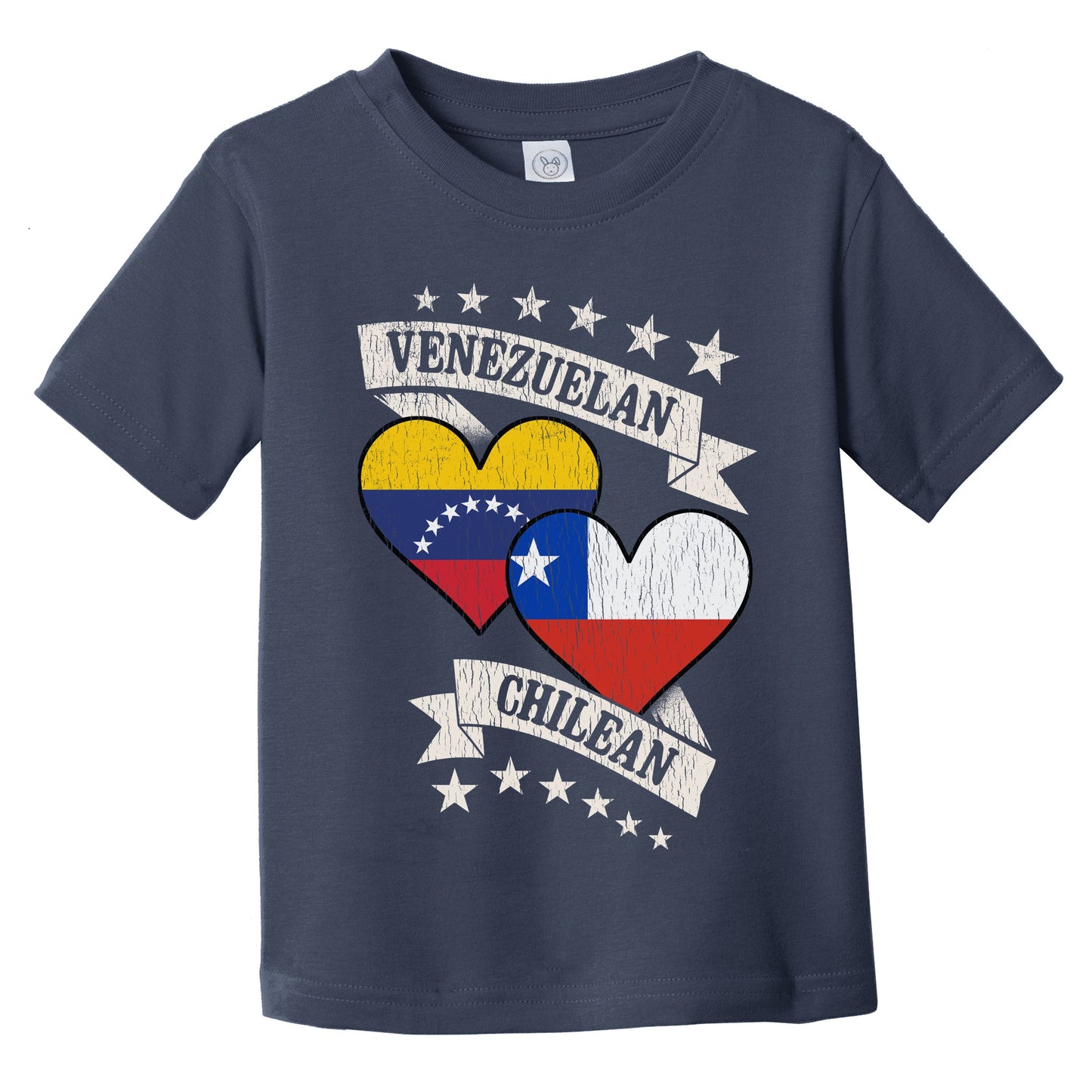 Venezuelan Chilean Heart Flags Venezuela Chile Infant Toddler T-Shirt