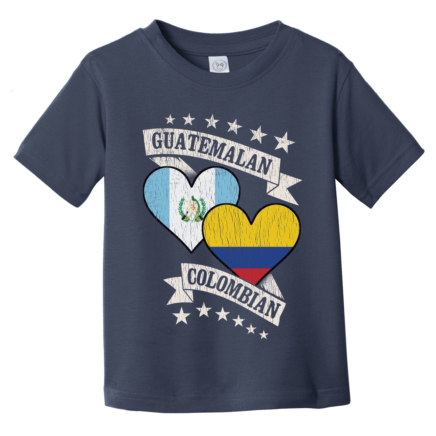 Guatemalan Colombian Heart Flags Guatemala Colombia Infant Toddler T-Shirt