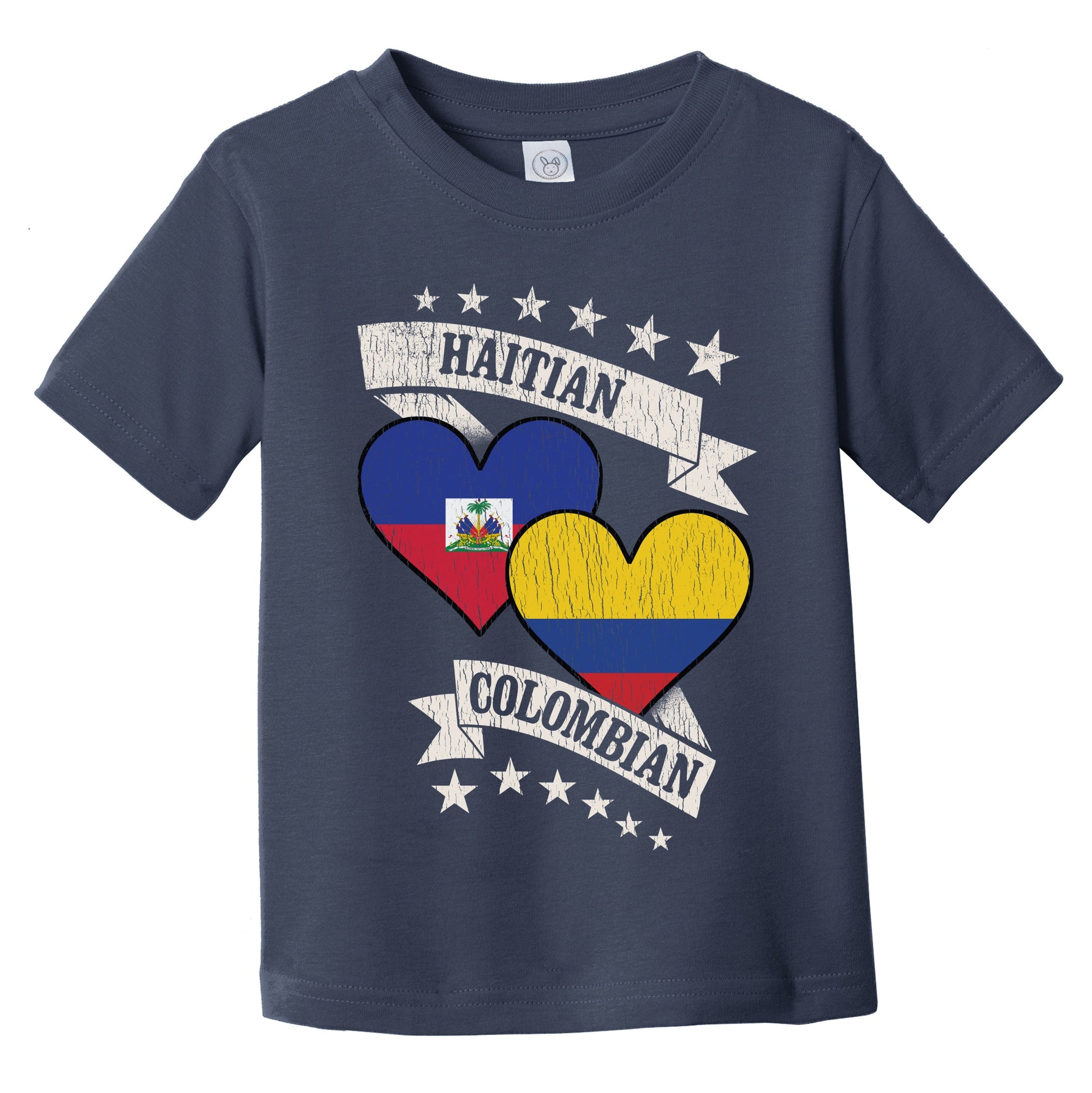 Haitian Colombian Heart Flags Haiti Colombia Infant Toddler T-Shirt
