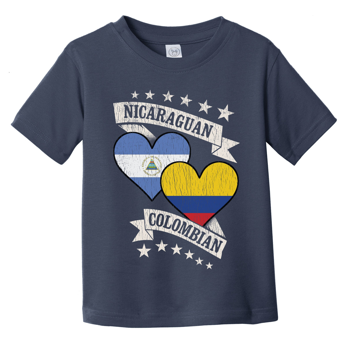 Nicaraguan Colombian Heart Flags Nicaragua Colombia Infant Toddler T-Shirt