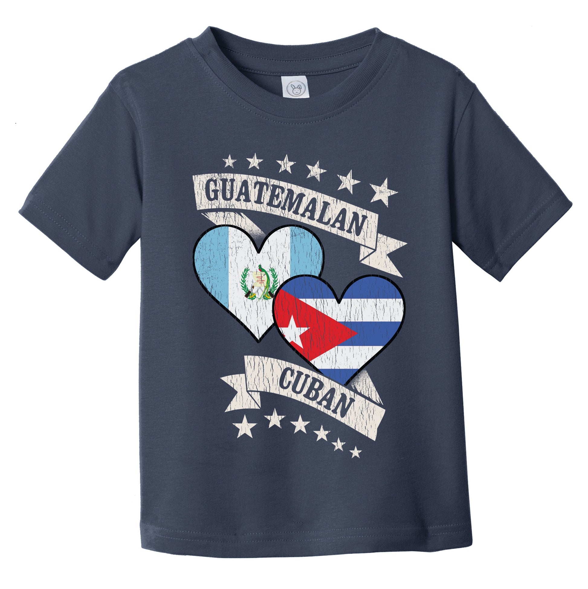 Guatemalan Cuban Heart Flags Guatemala Cuba Infant Toddler T-Shirt