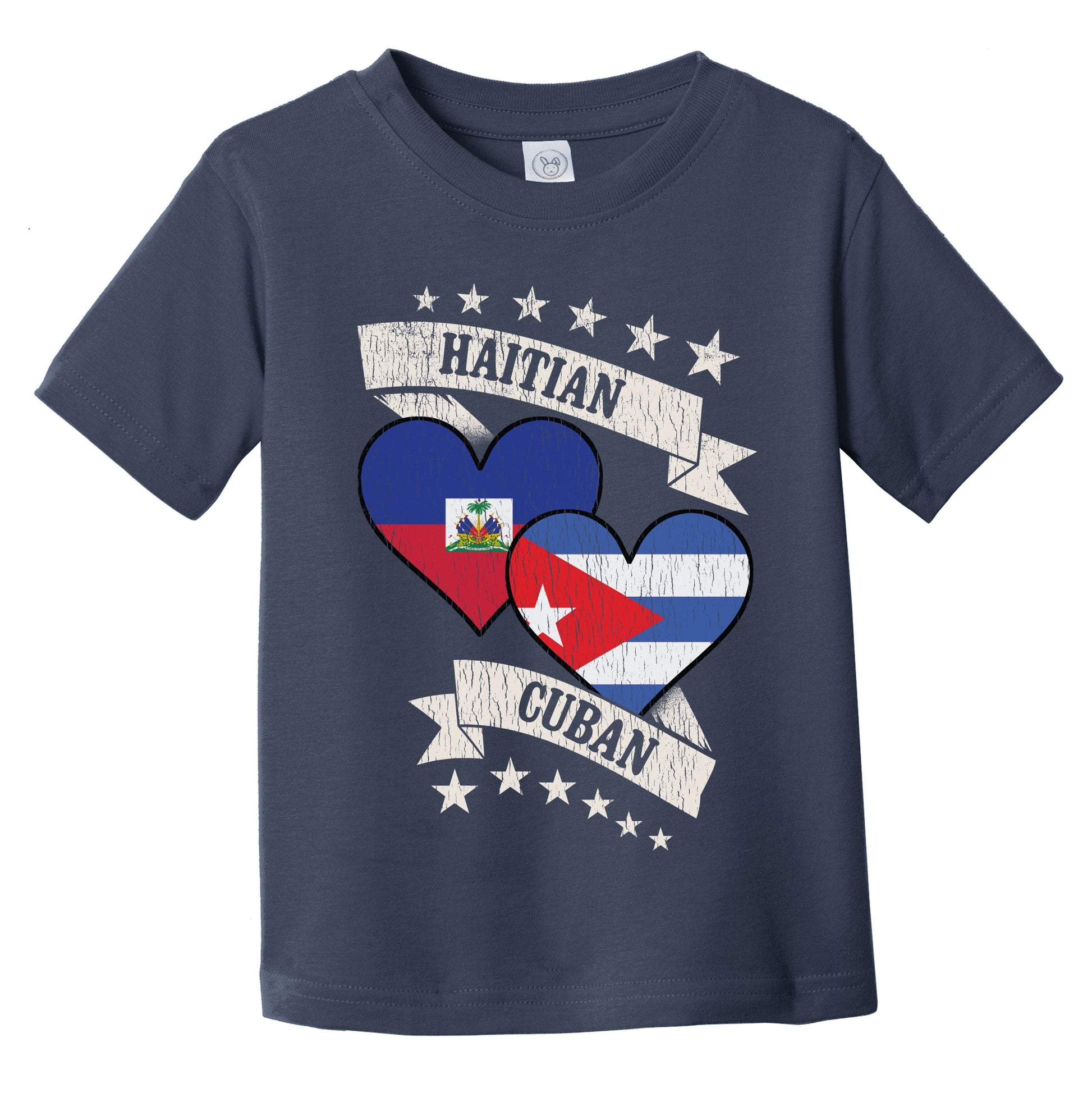 Haitian Cuban Heart Flags Haiti Cuba Infant Toddler T-Shirt