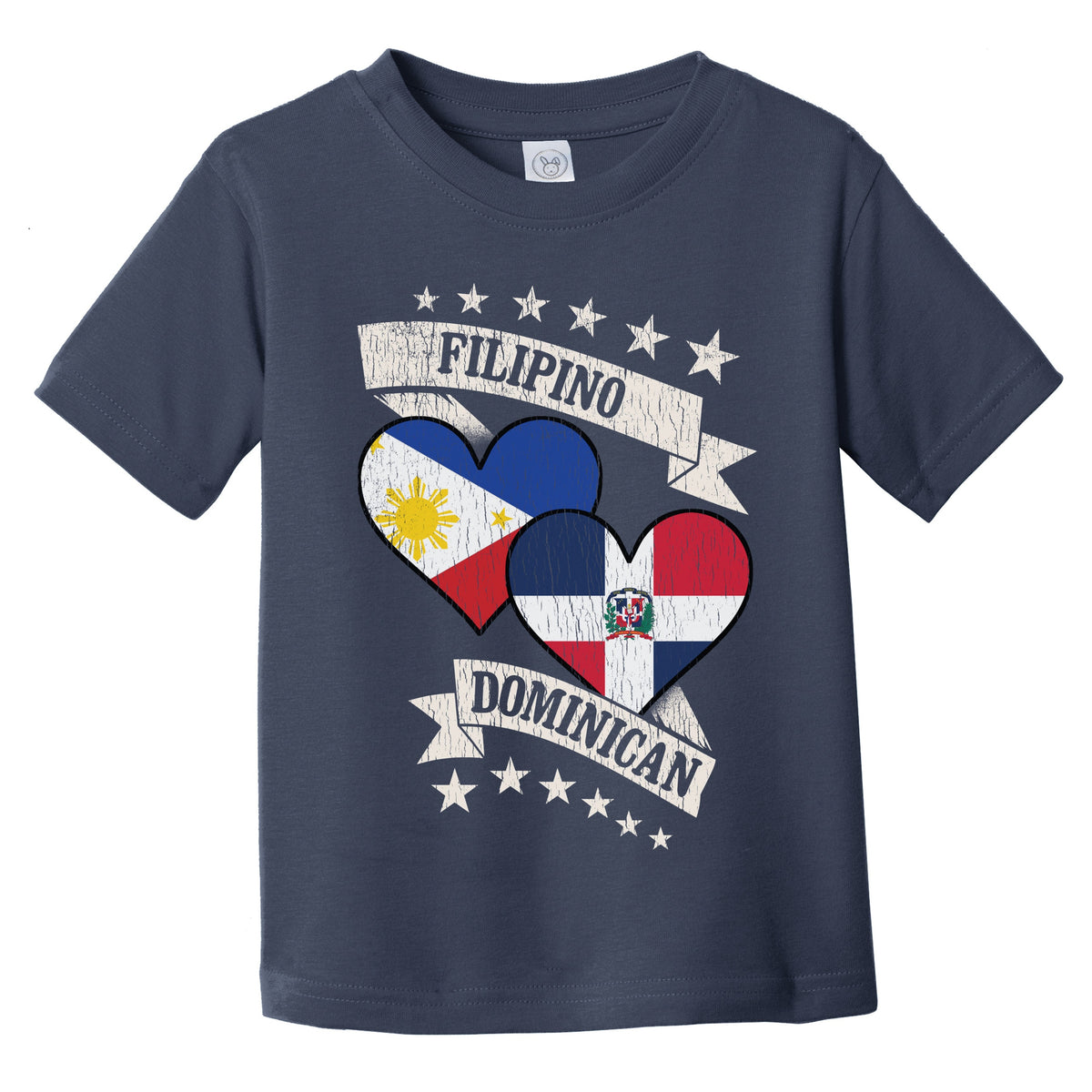 Filipino Dominican Heart Flags Philippines Dominican Republic Infant Toddler T-Shirt