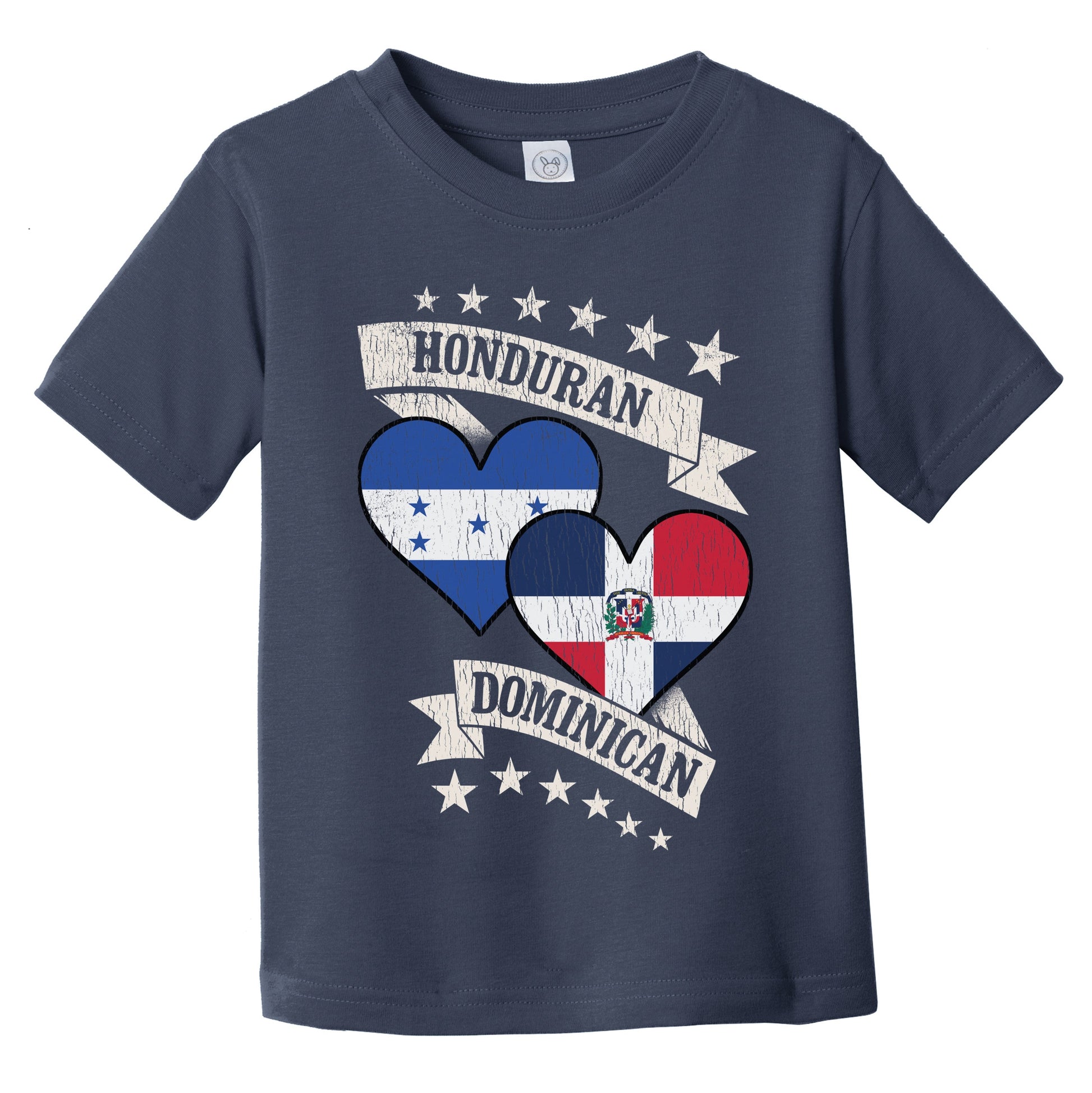 Honduran Dominican Heart Flags Honduras Dominican Republic Infant Toddler T-Shirt