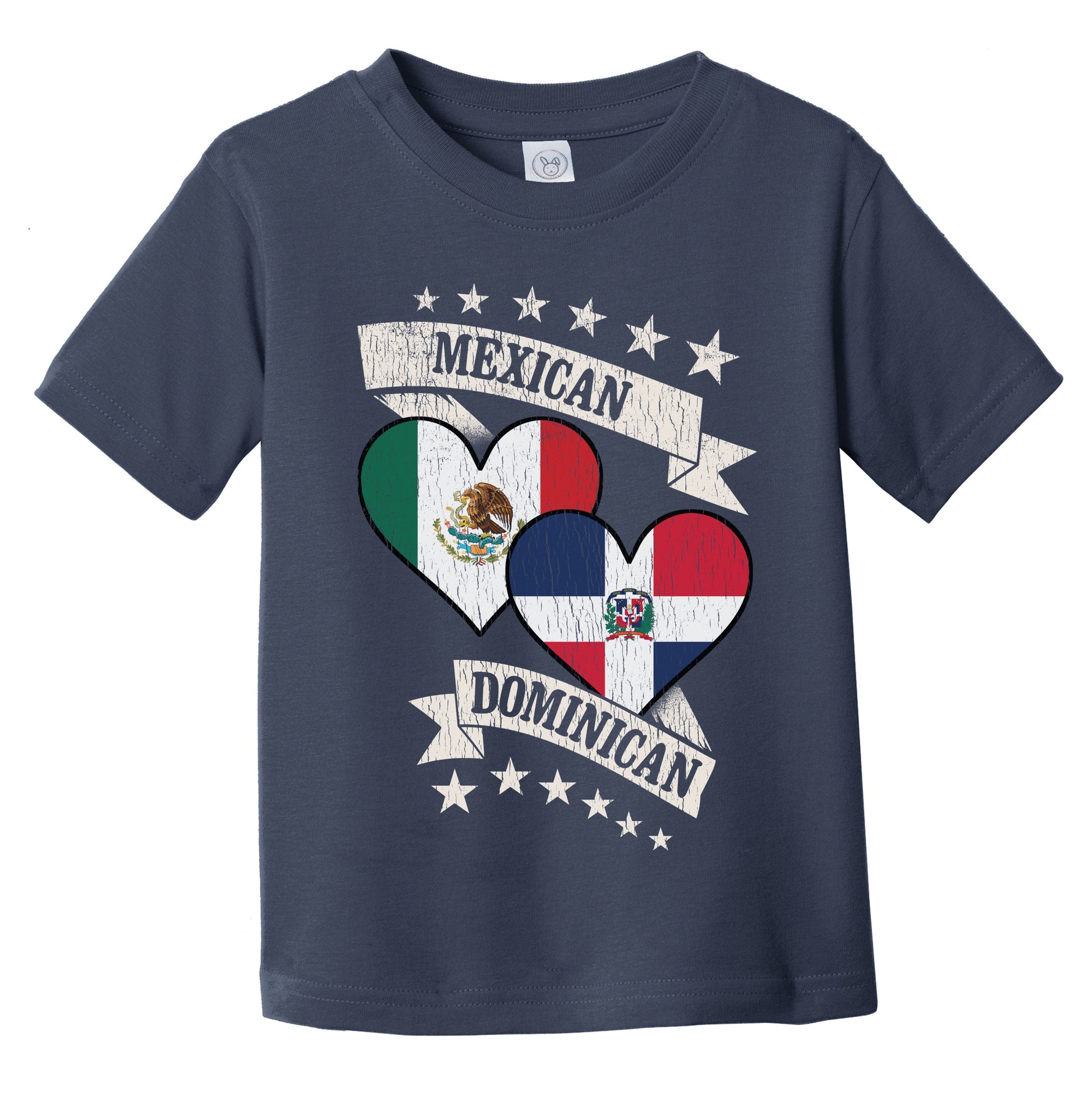 Mexican Dominican Heart Flags Mexico Dominican Republic Infant Toddler T-Shirt