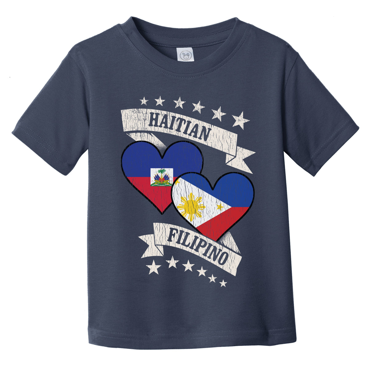 Haitian Filipino Heart Flags Haiti Philippines Infant Toddler T-Shirt