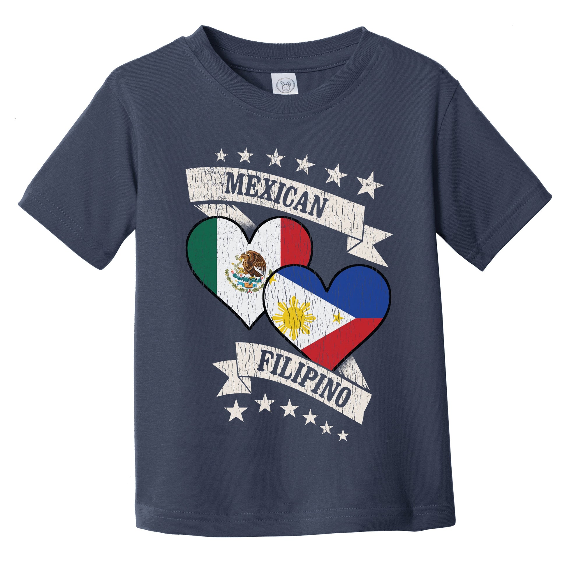 Mexican Filipino Heart Flags Mexico Philippines Infant Toddler T-Shirt