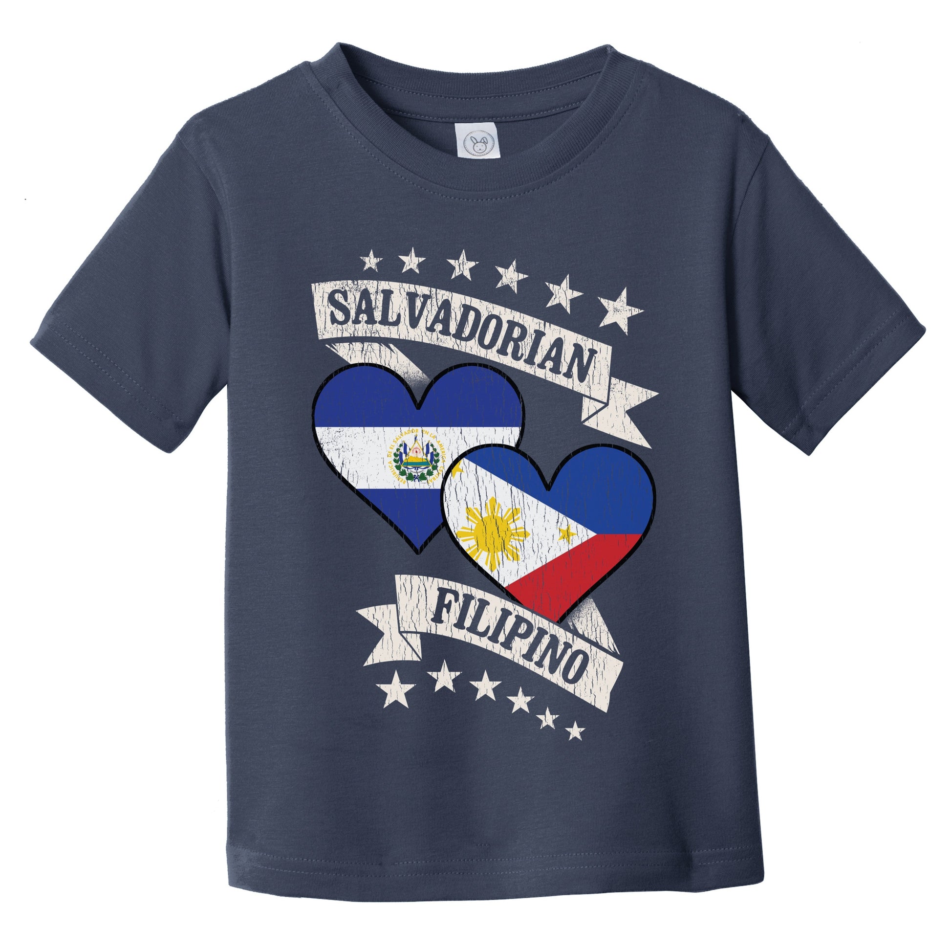 Salvadorian Filipino Heart Flags El Salvador Philippines Infant Toddler T-Shirt