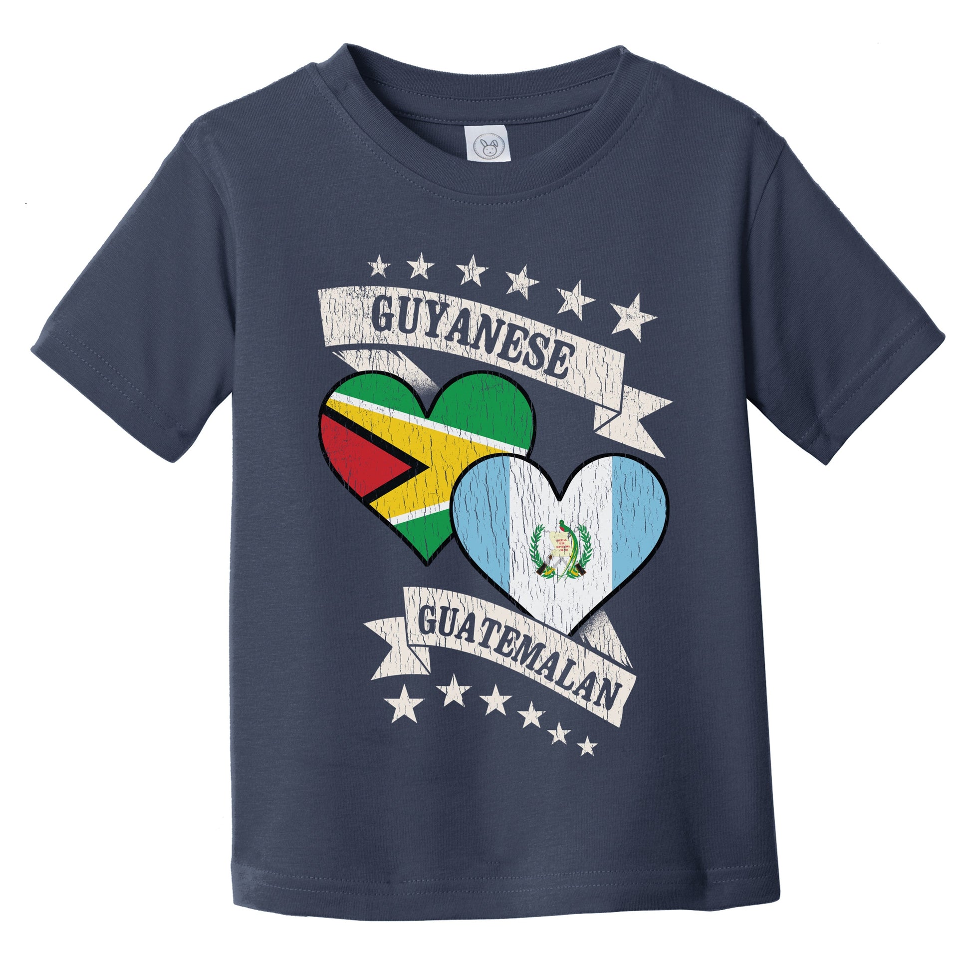 Guyanese Guatemalan Heart Flags Guyana Guatemala Infant Toddler T-Shirt