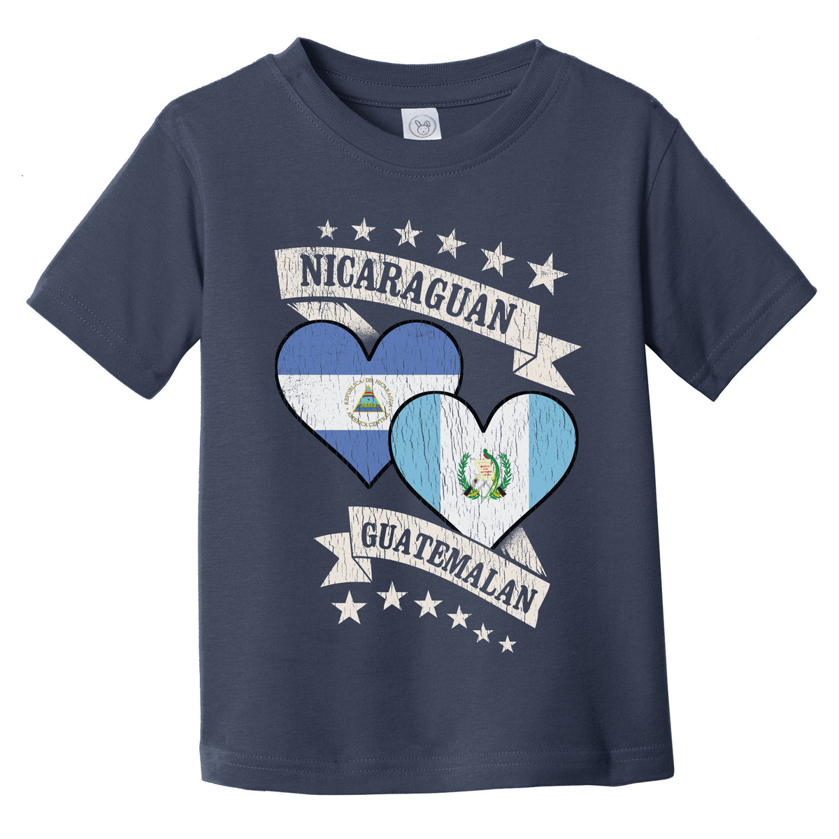 Nicaraguan Guatemalan Heart Flags Nicaragua Guatemala Infant Toddler T-Shirt