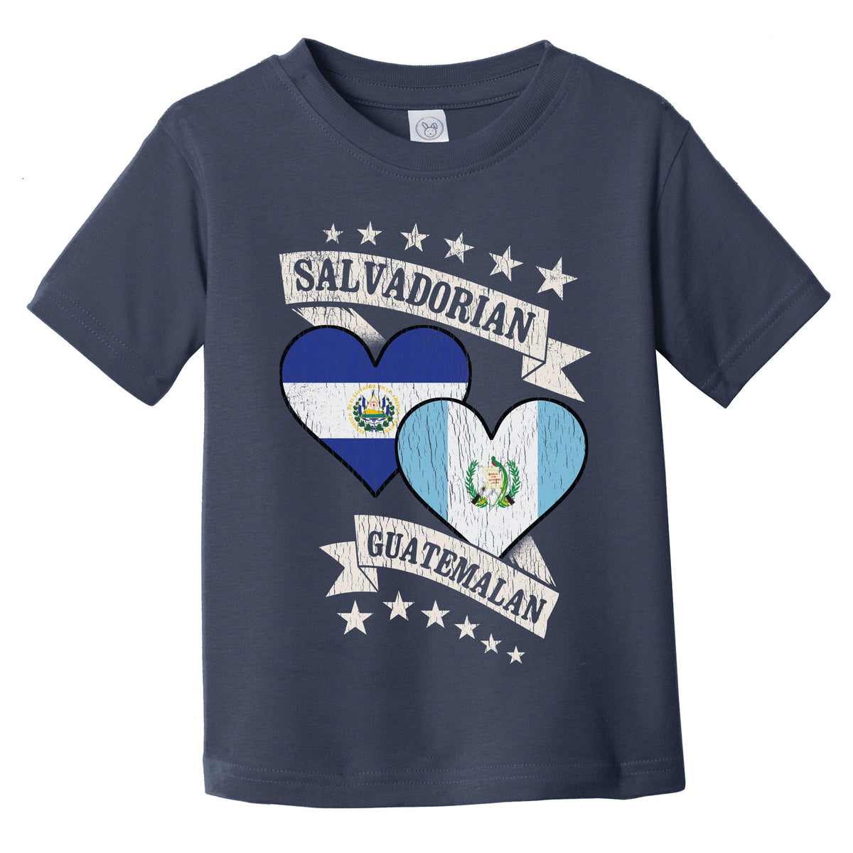Salvadorian Guatemalan Heart Flags El Salvador Guatemala Infant Toddler T-Shirt