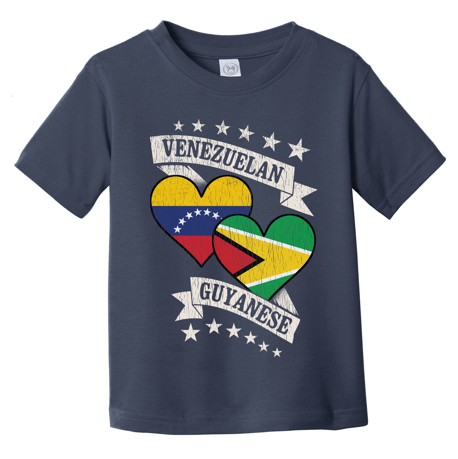 Venezuelan Guyanese Heart Flags Venezuela Guyana Infant Toddler T-Shirt
