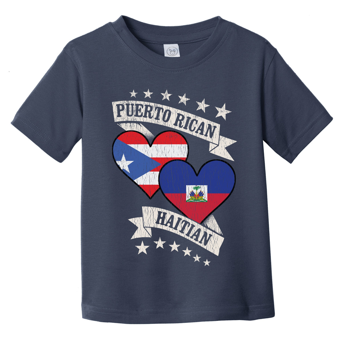 Puerto Rican Haitian Heart Flags Puerto Rico Haiti Infant Toddler T-Shirt