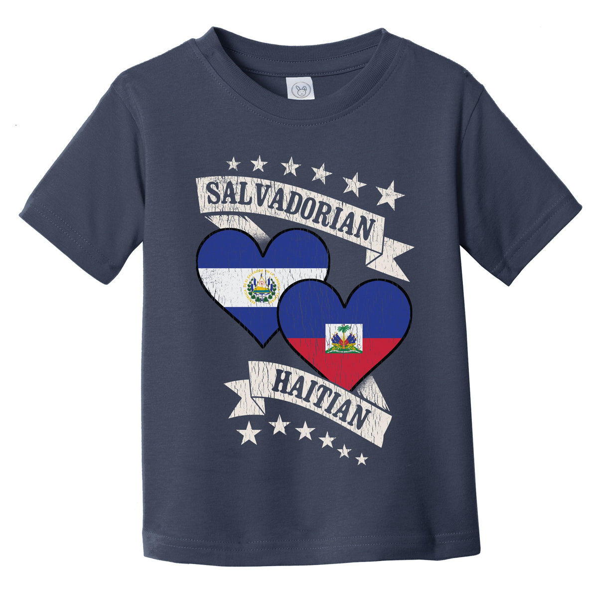 Salvadorian Haitian Heart Flags El Salvador Haiti Infant Toddler T-Shirt
