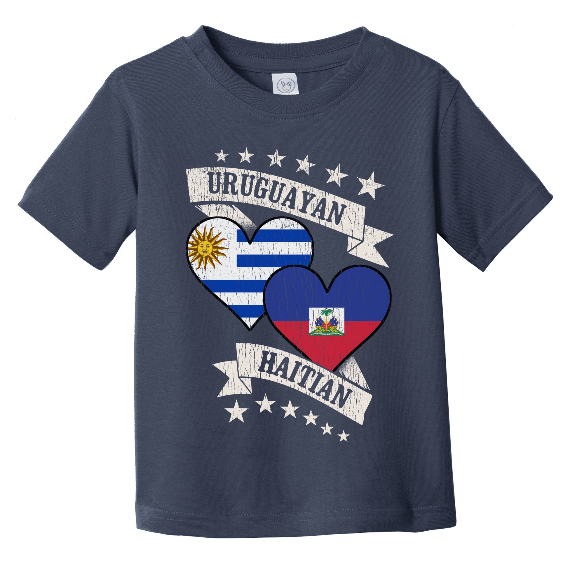 Uruguayan Haitian Heart Flags Uruguay Haiti Infant Toddler T-Shirt
