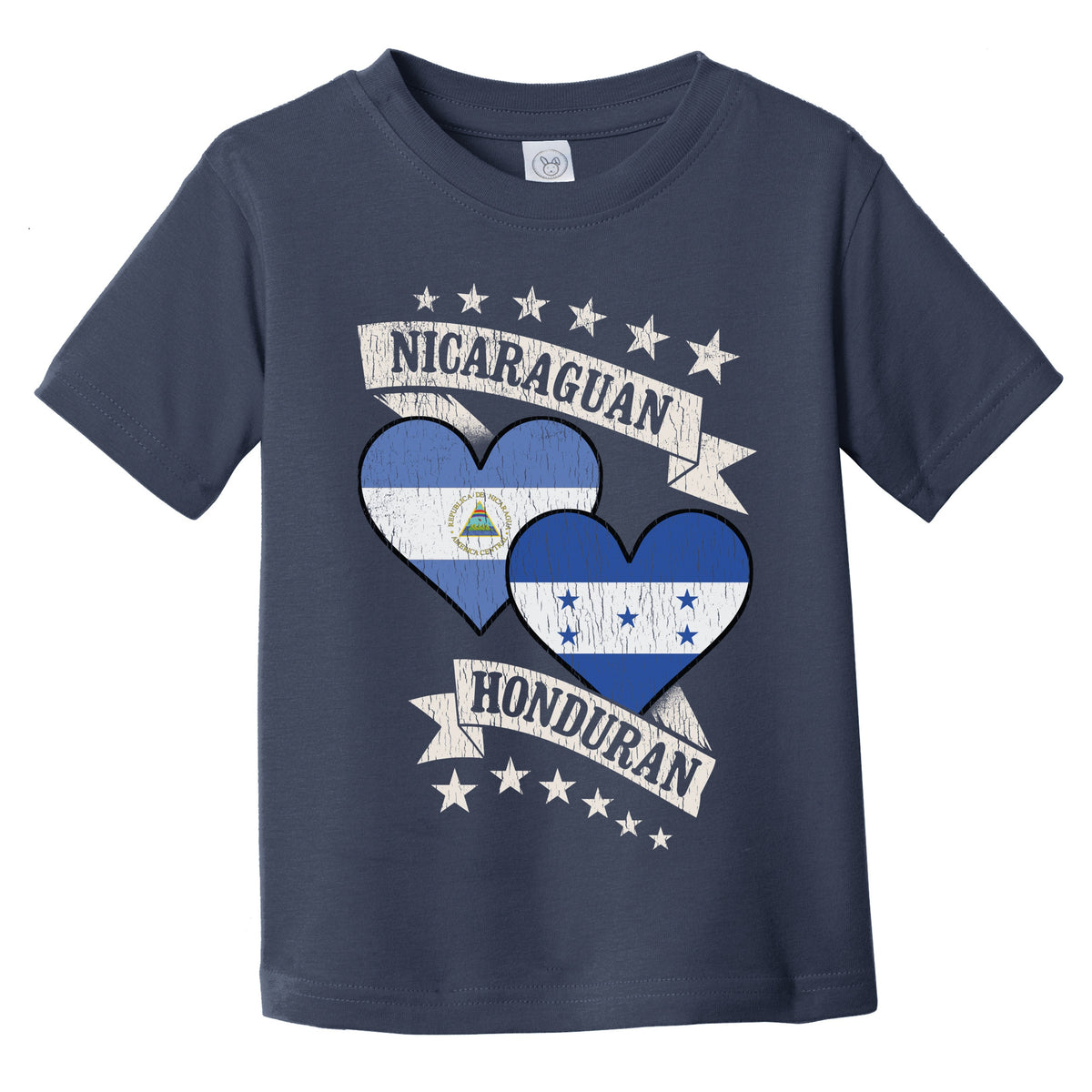 Nicaraguan Honduran Heart Flags Nicaragua Honduras Infant Toddler T-Shirt