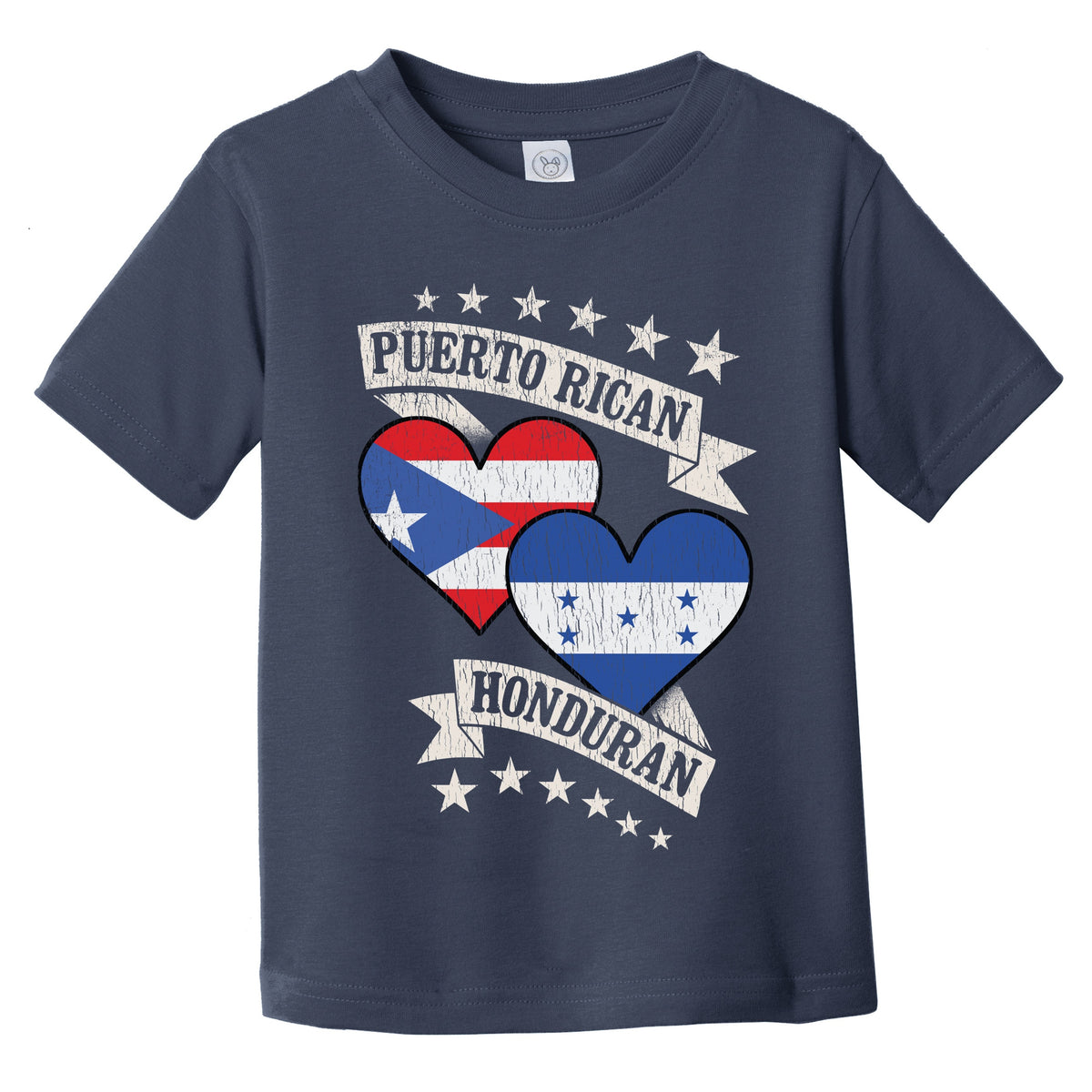 Puerto Rican Honduran Heart Flags Puerto Rico Honduras Infant Toddler T-Shirt