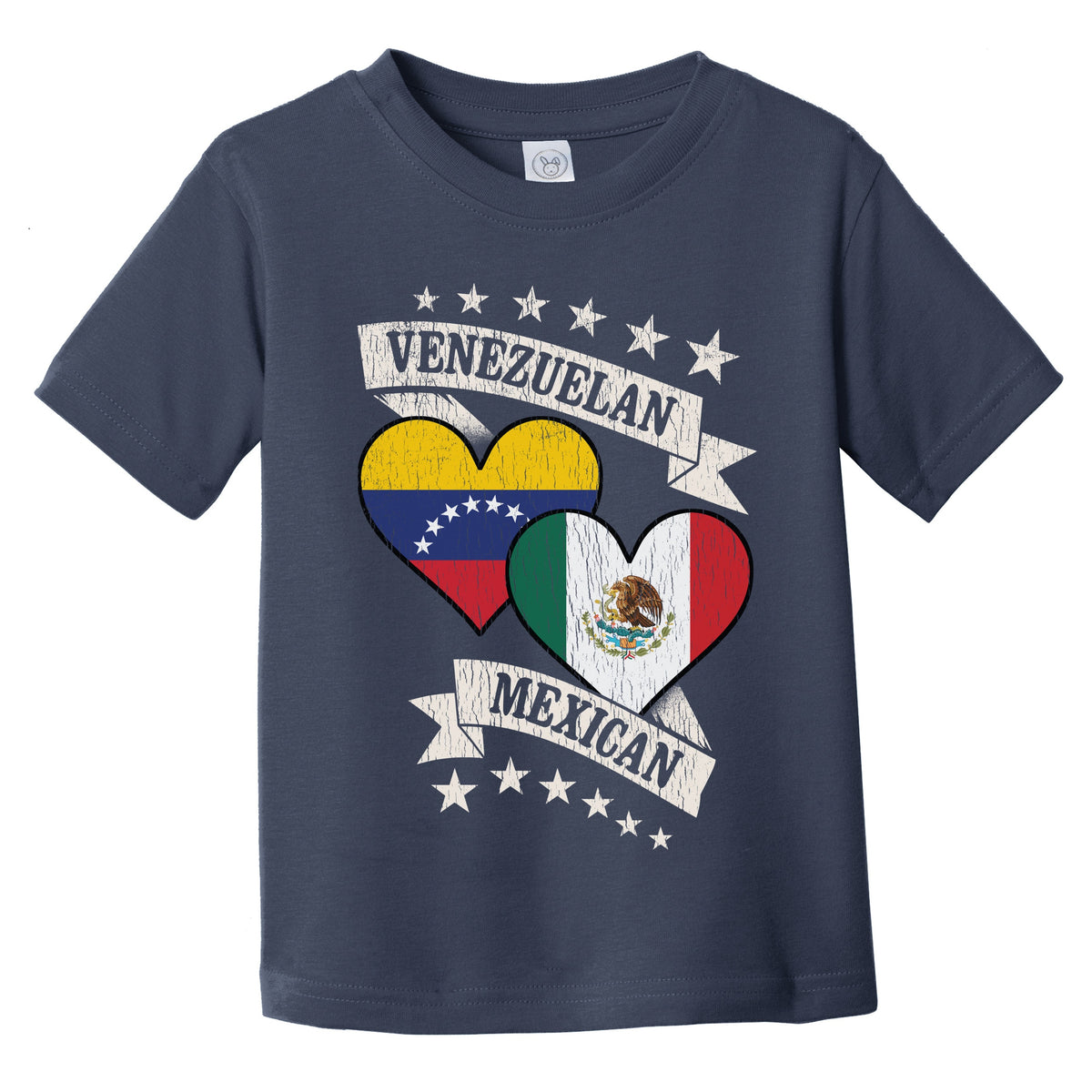 Venezuela Mexican Heart Flags Venezuela Mexico Infant Toddler T-Shirt