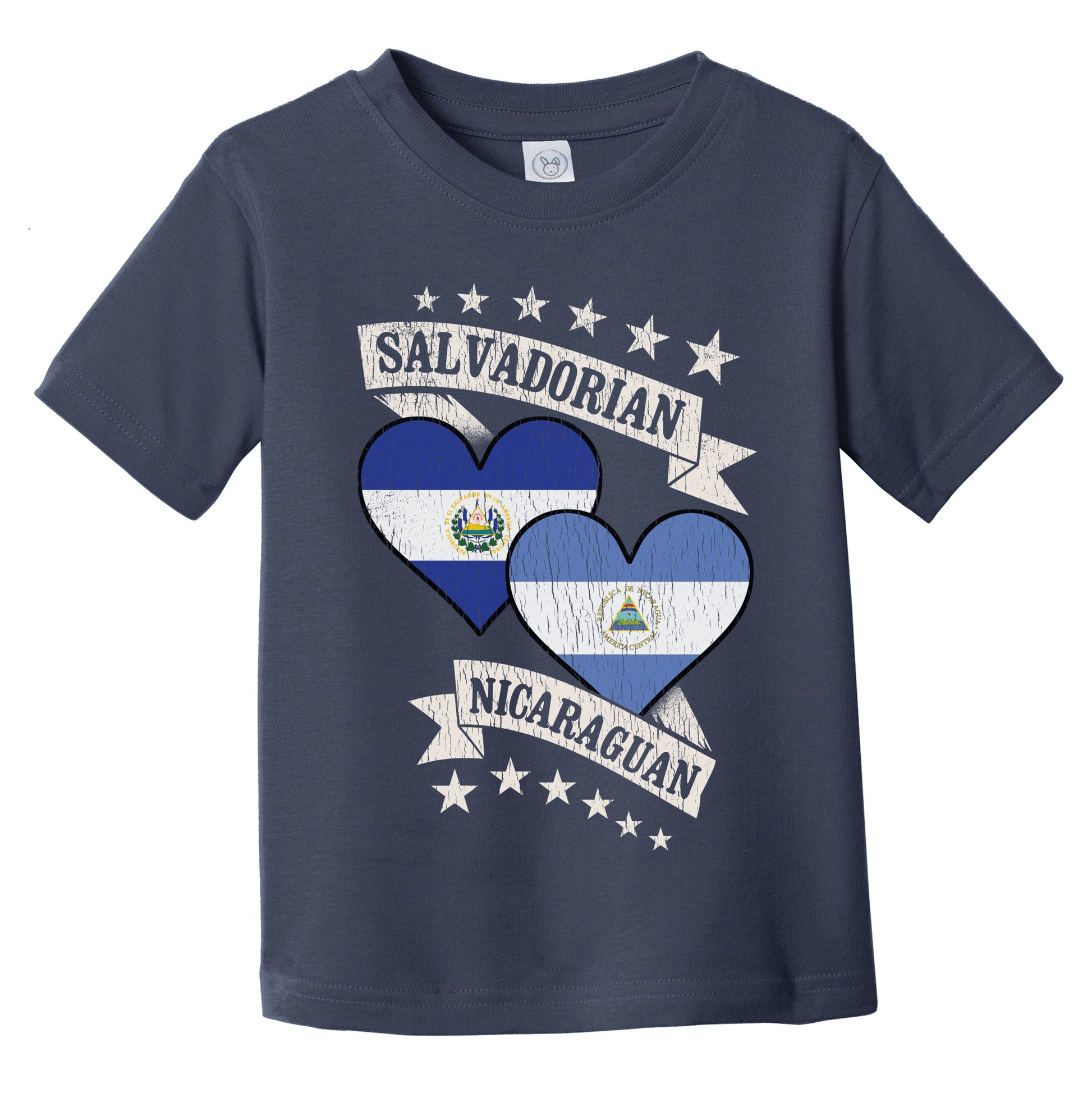 Salvadorian Nicaraguan Heart Flags El Salvador Nicaragua Infant Toddler T-Shirt