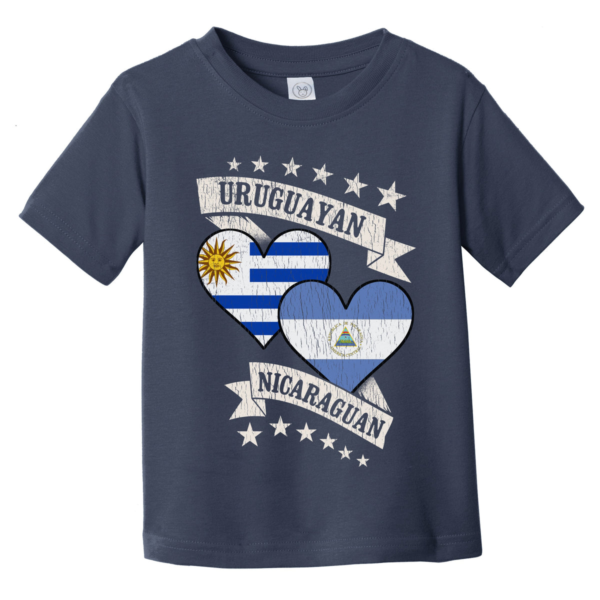 Uruguayan Nicaraguan Heart Flags Uruguay Nicaragua Infant Toddler T-Shirt